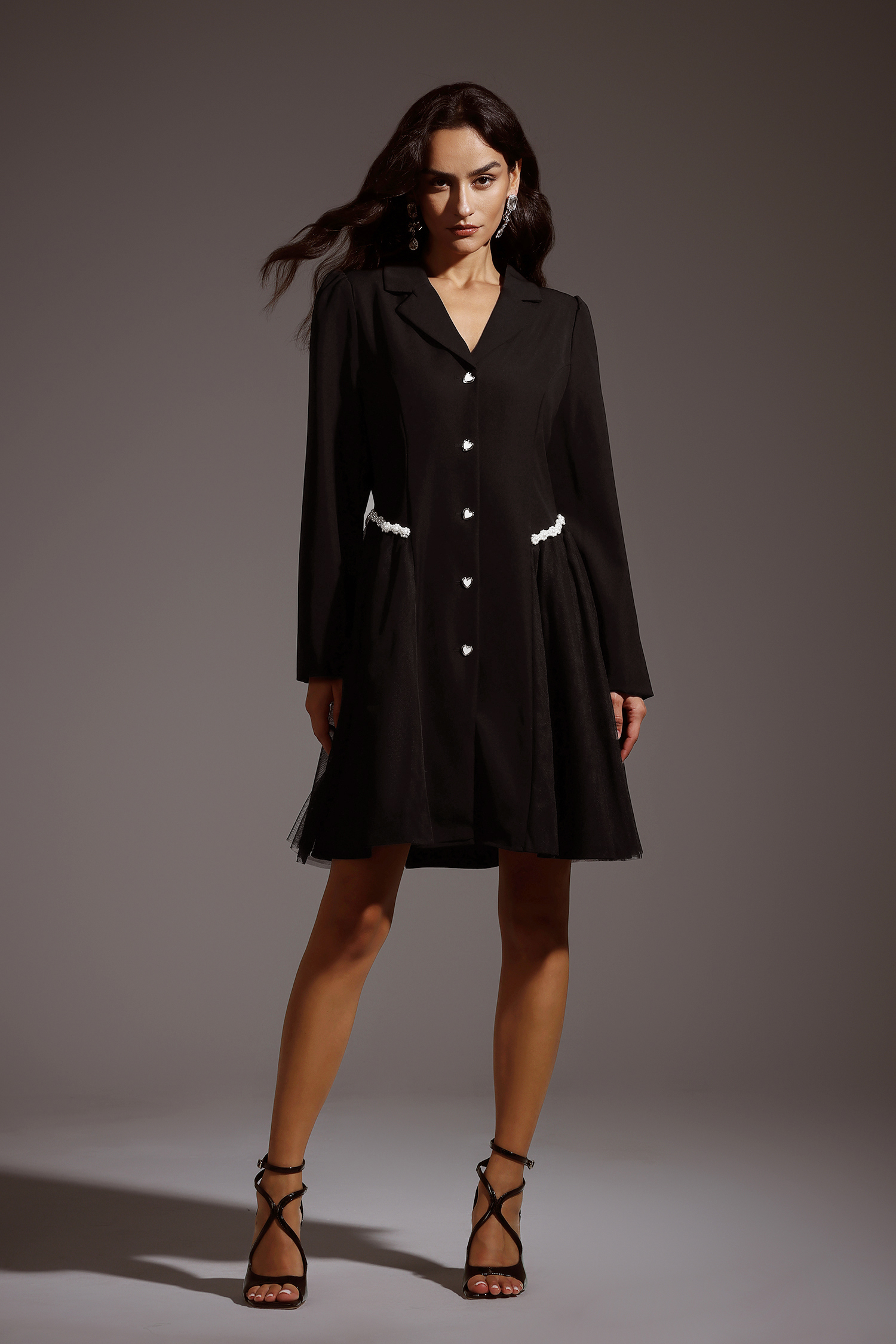 Fanya V-neck Long Sleeves Midi Dress