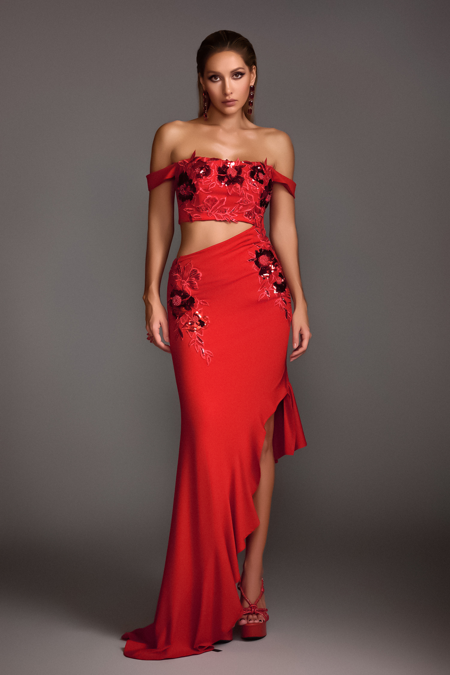 Oscar de la Renta Floral Cotton Belted Midi-Dress | Saks