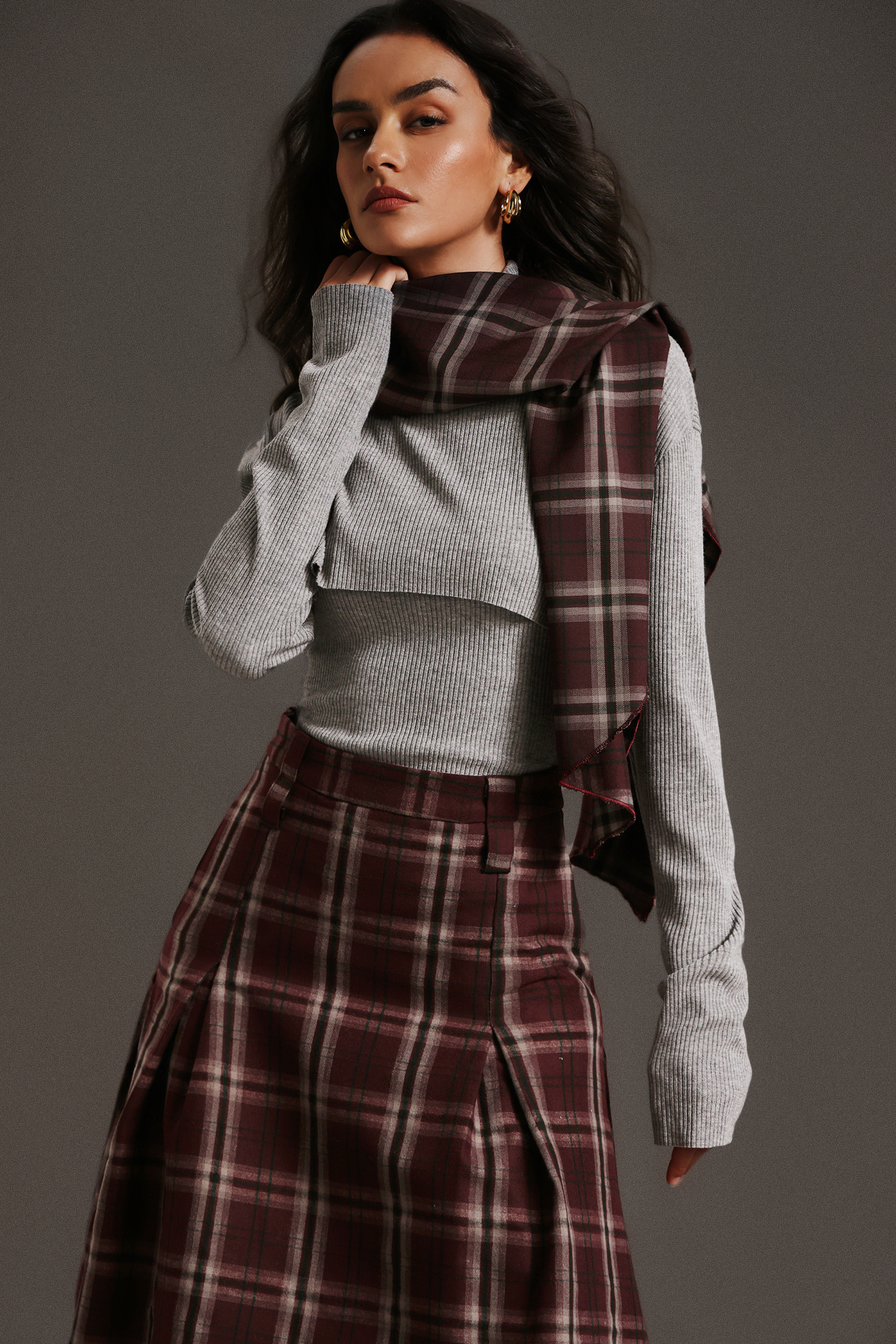 Magdalena High Neck Long Sleeves Two-Piece Set