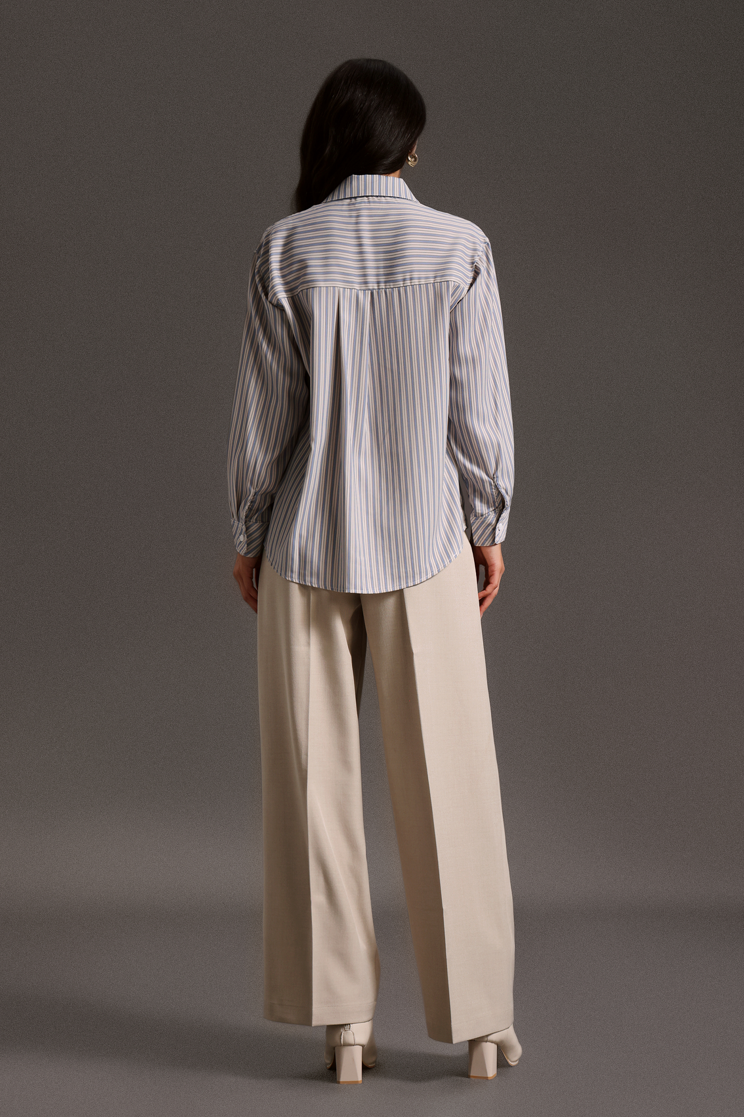Pamak Long Sleeves Stripe Blouse