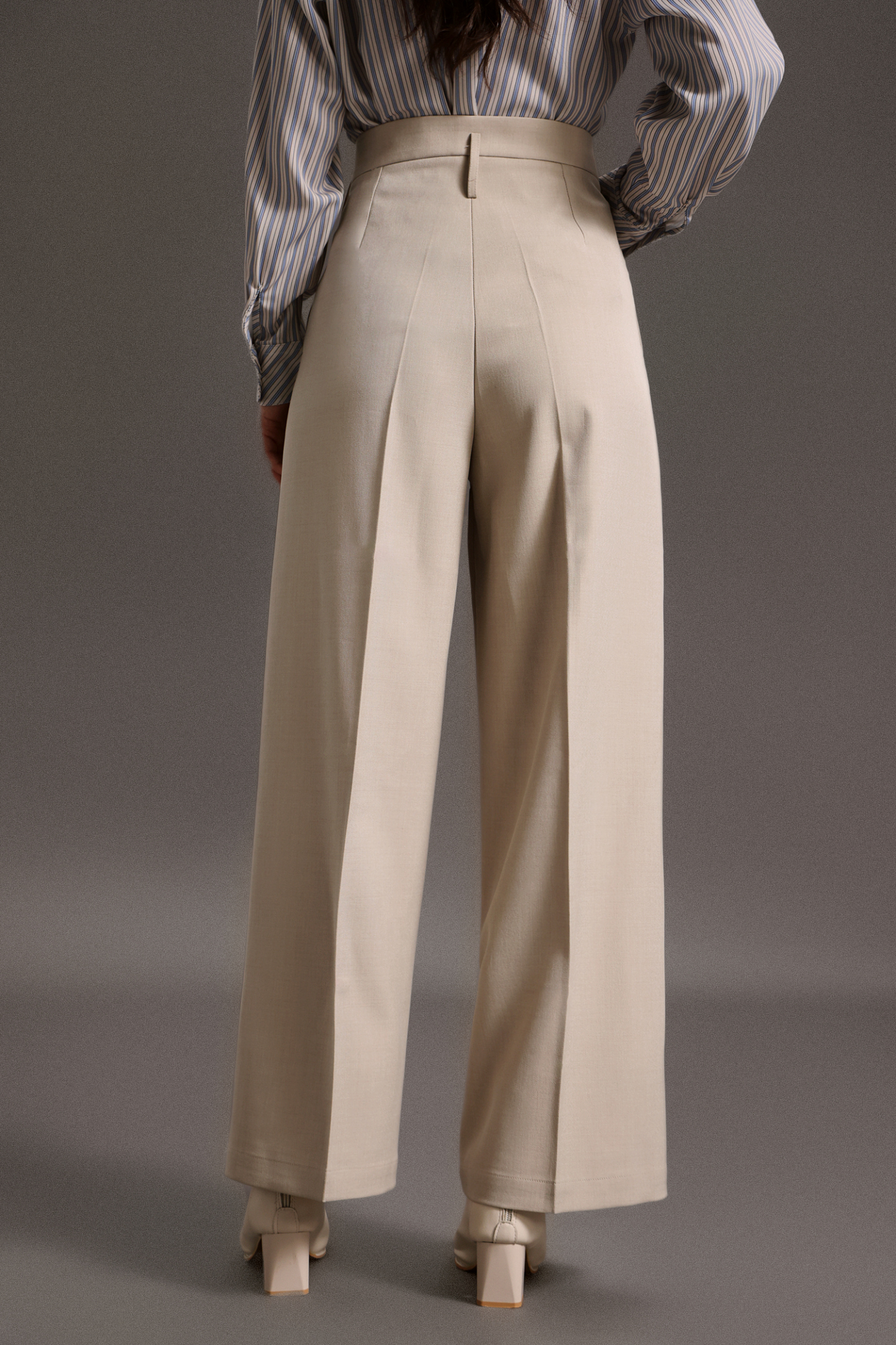 Theodora High Waist Straight Wide-Legs Suit Pants
