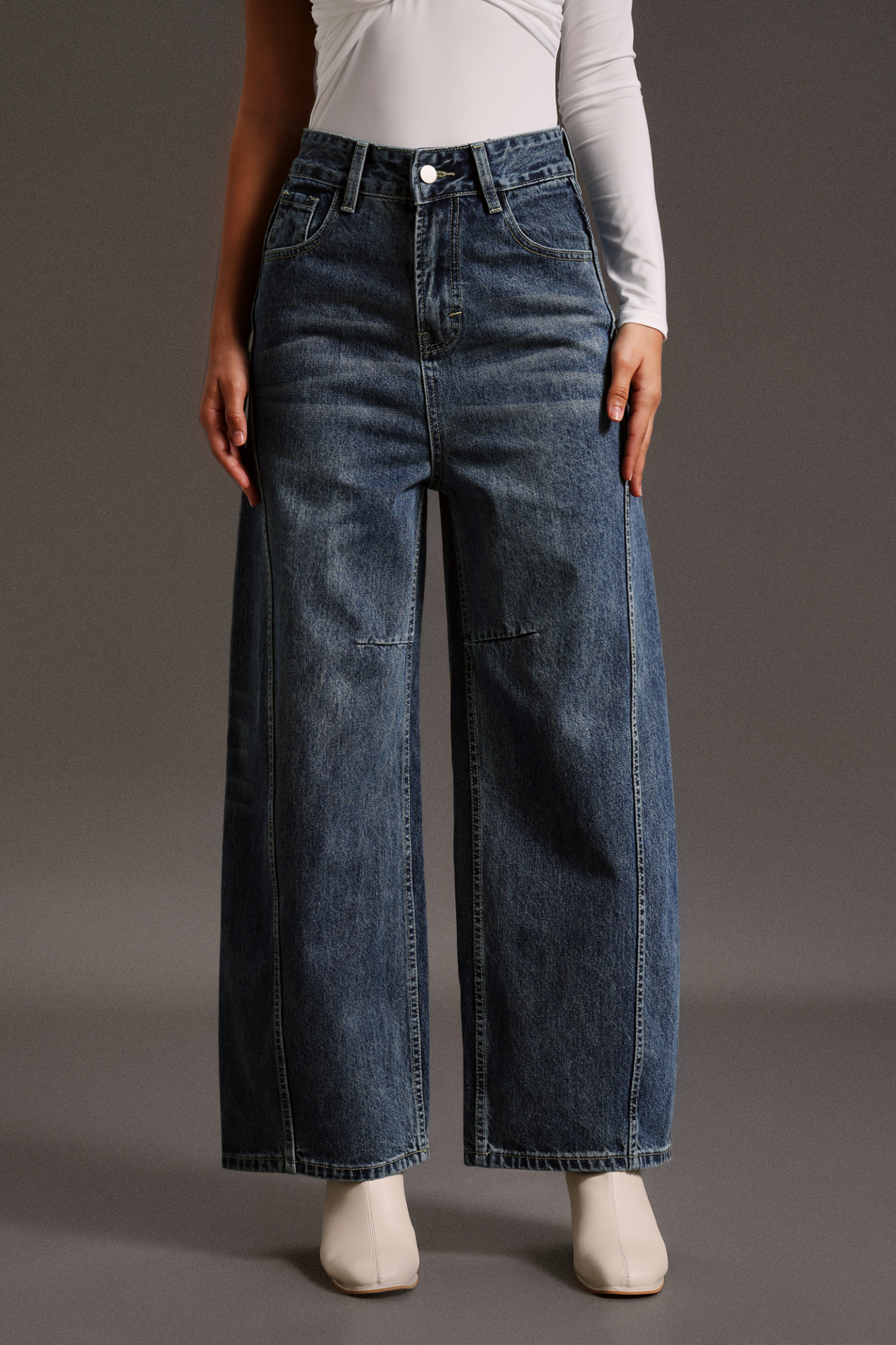 Elena Straight  Wide-Legs Jeans