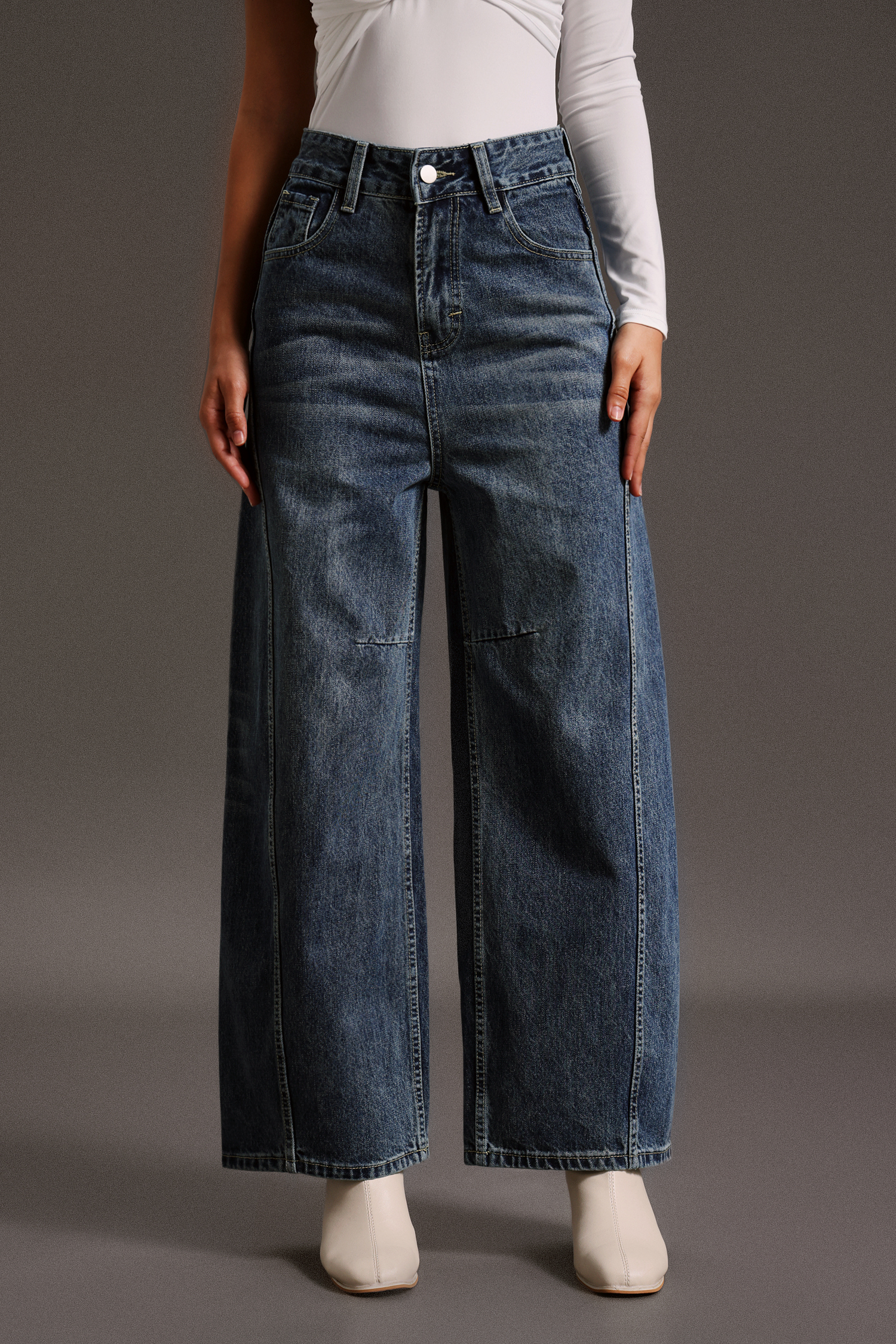 Elena Straight  Wide-Legs Jeans
