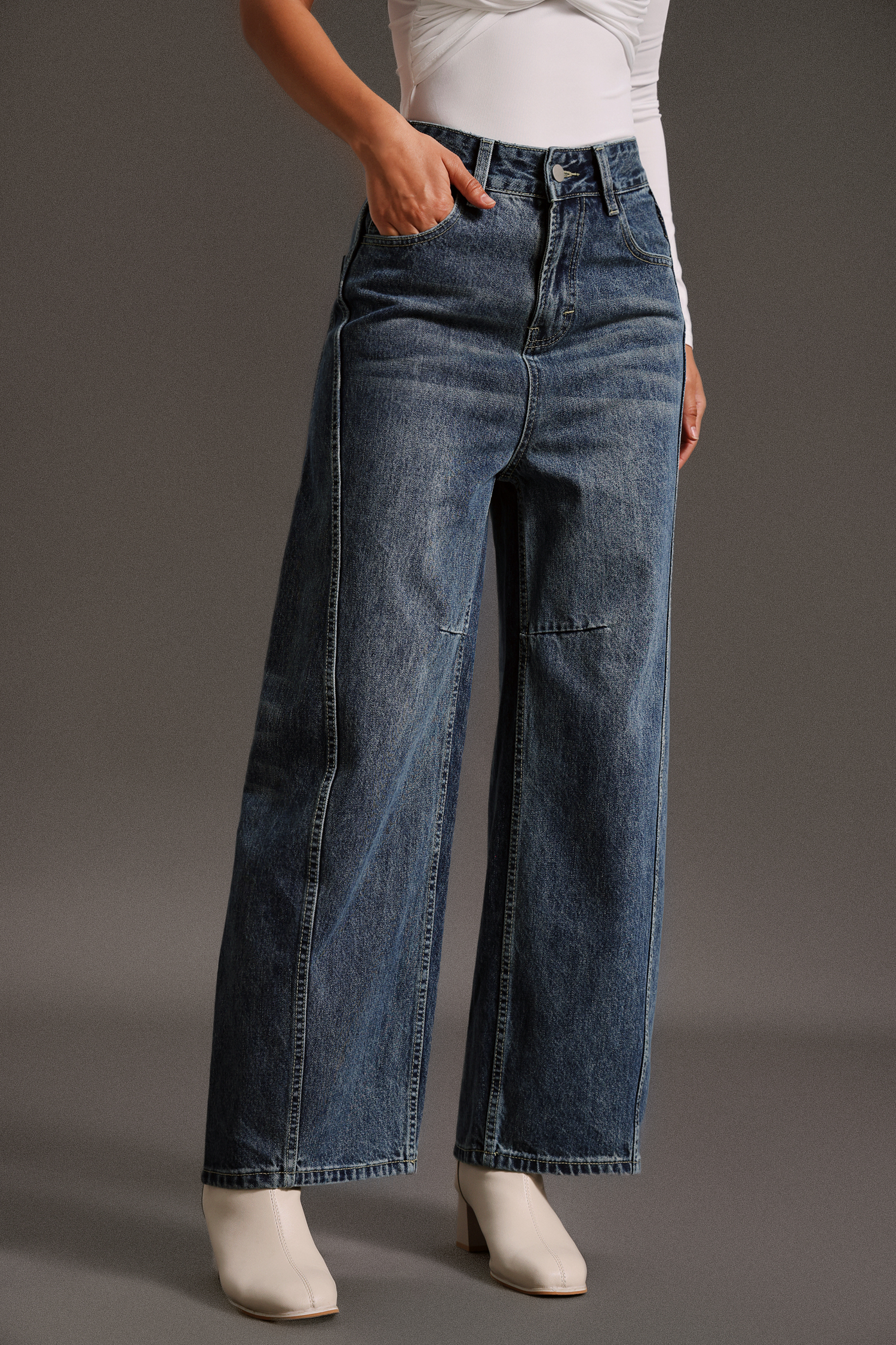 Elena Straight  Wide-Legs Jeans