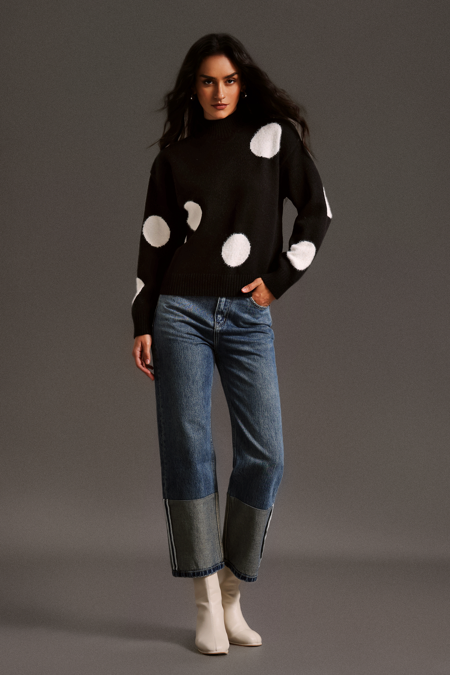 Omi High Neck Long Sleeves Top