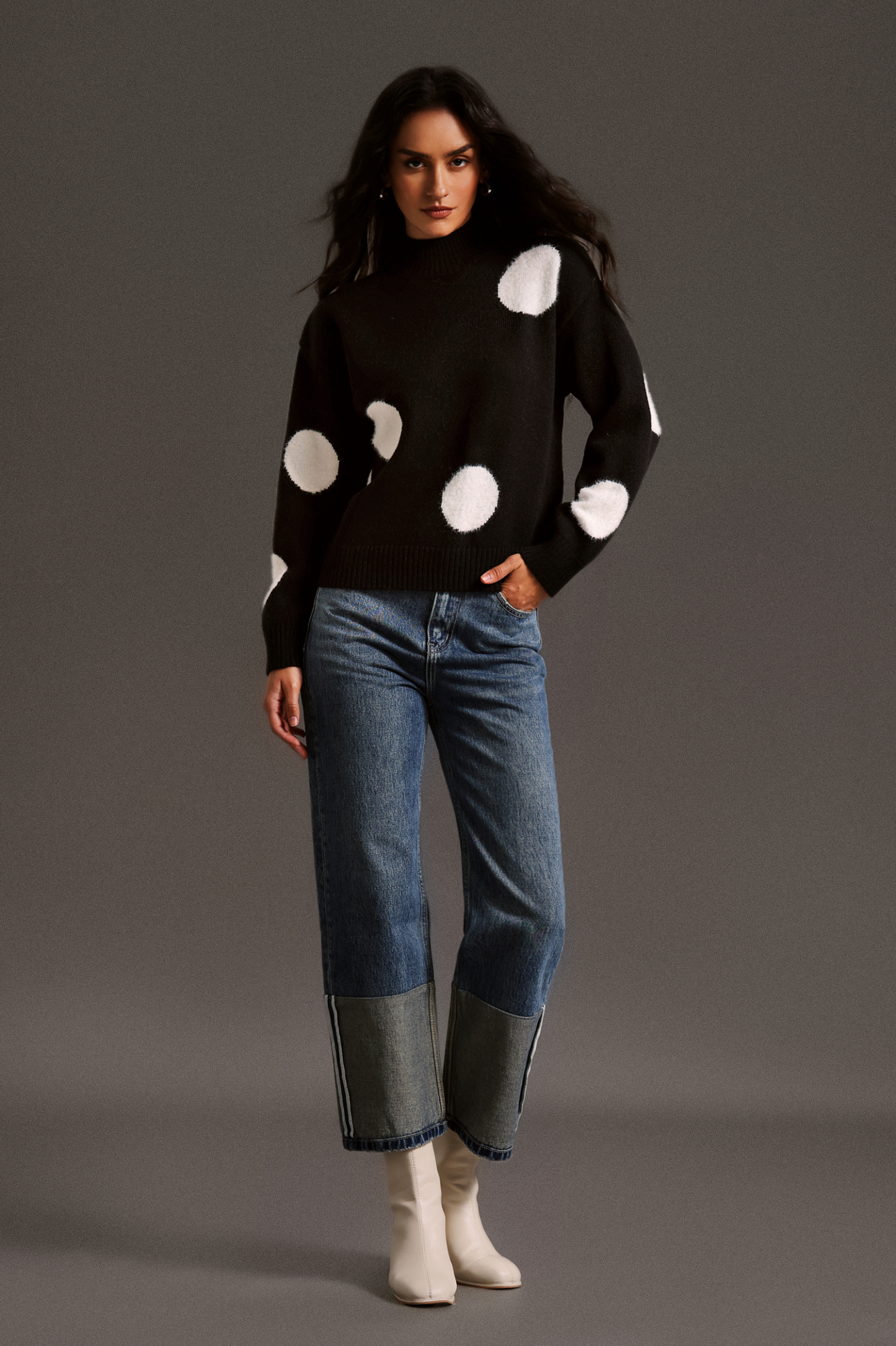 Omi High Neck Long Sleeves Top