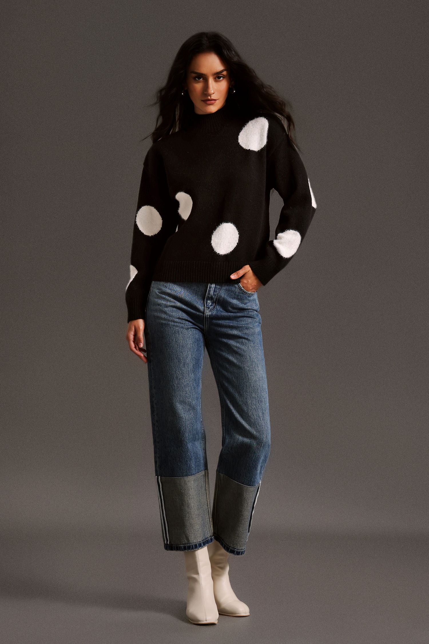 Omi High Neck Long Sleeves Top