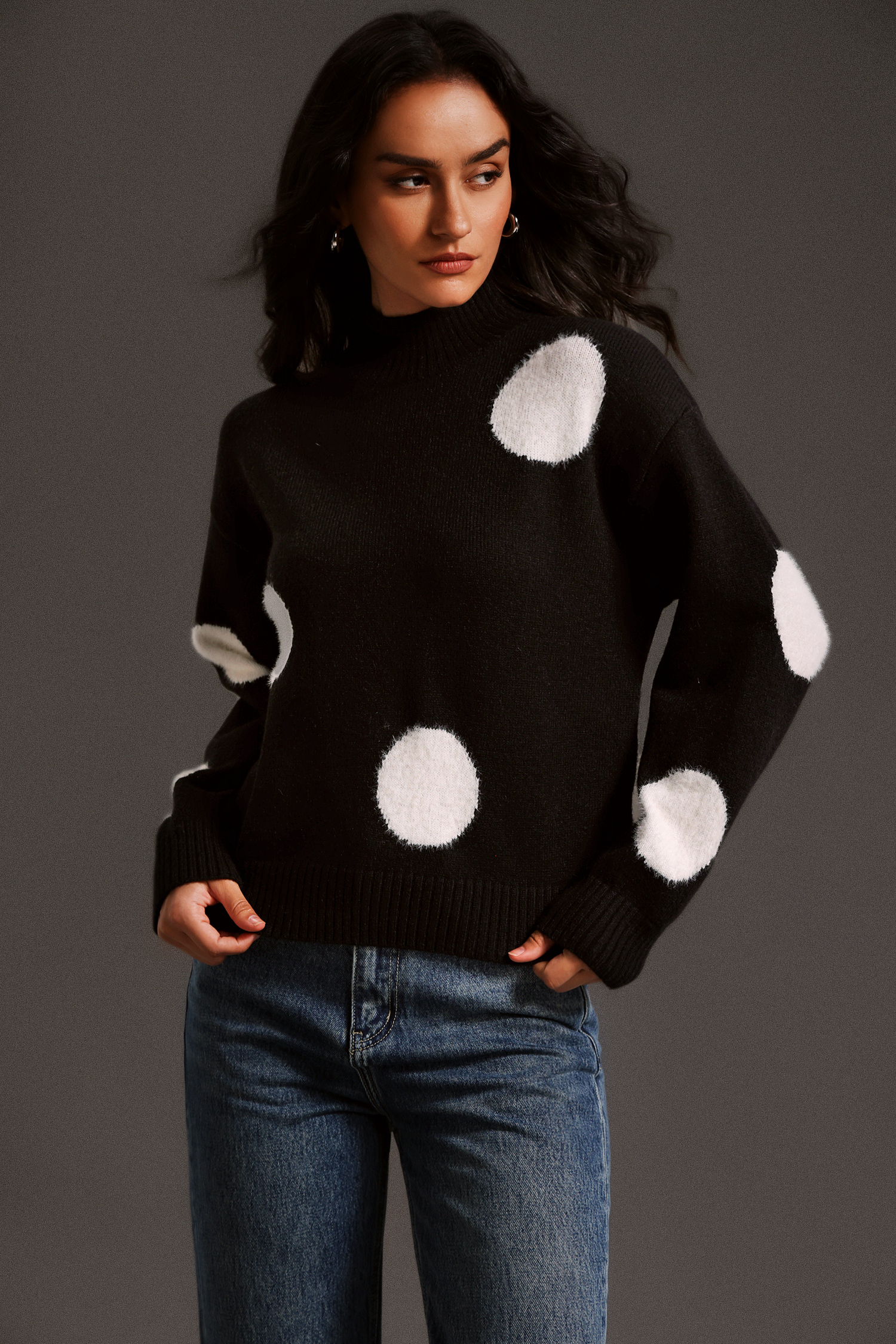 Omi High Neck Long Sleeves Top