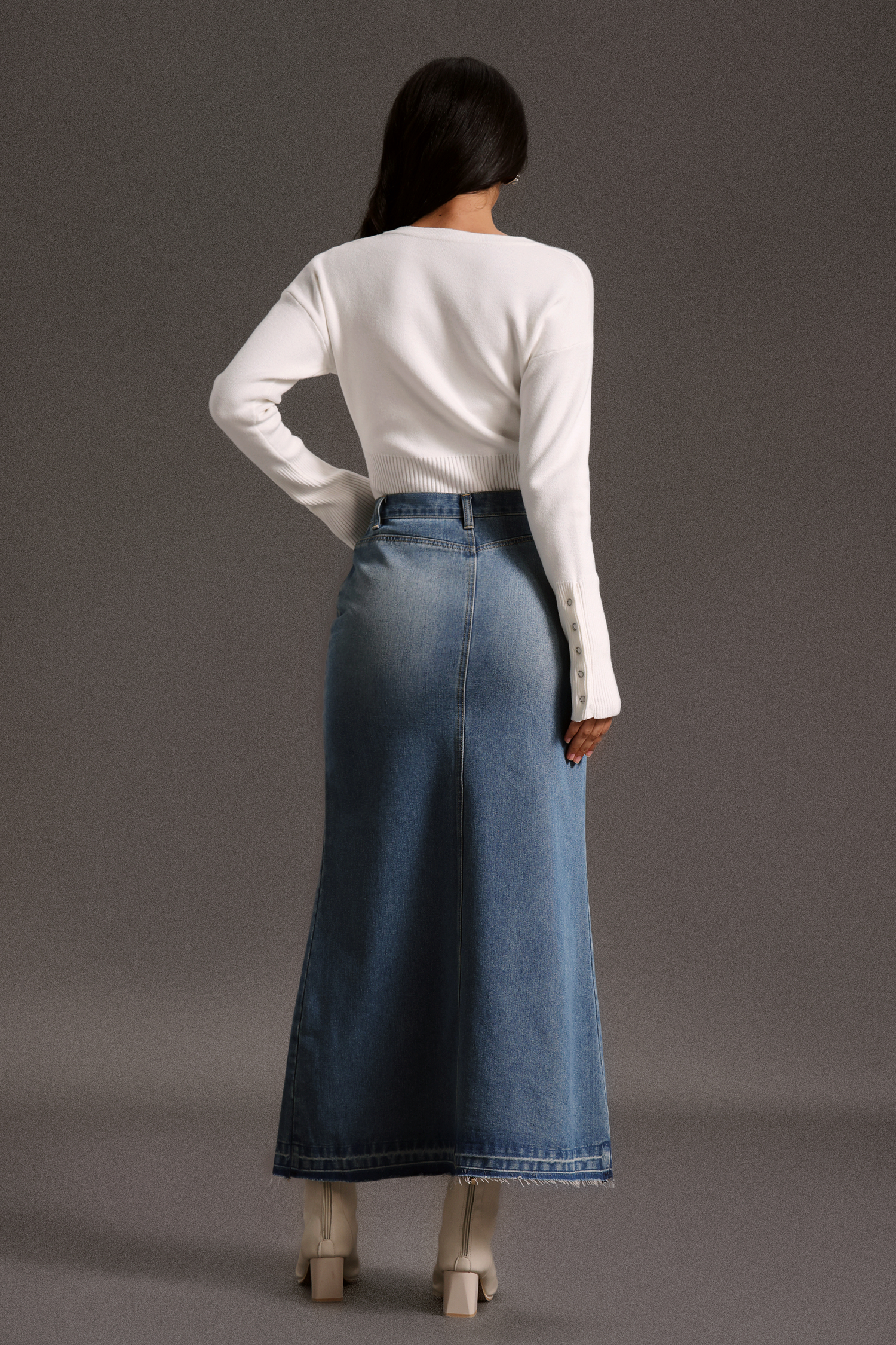 Terri Long Sleeves High Waist Round Neck Blouse