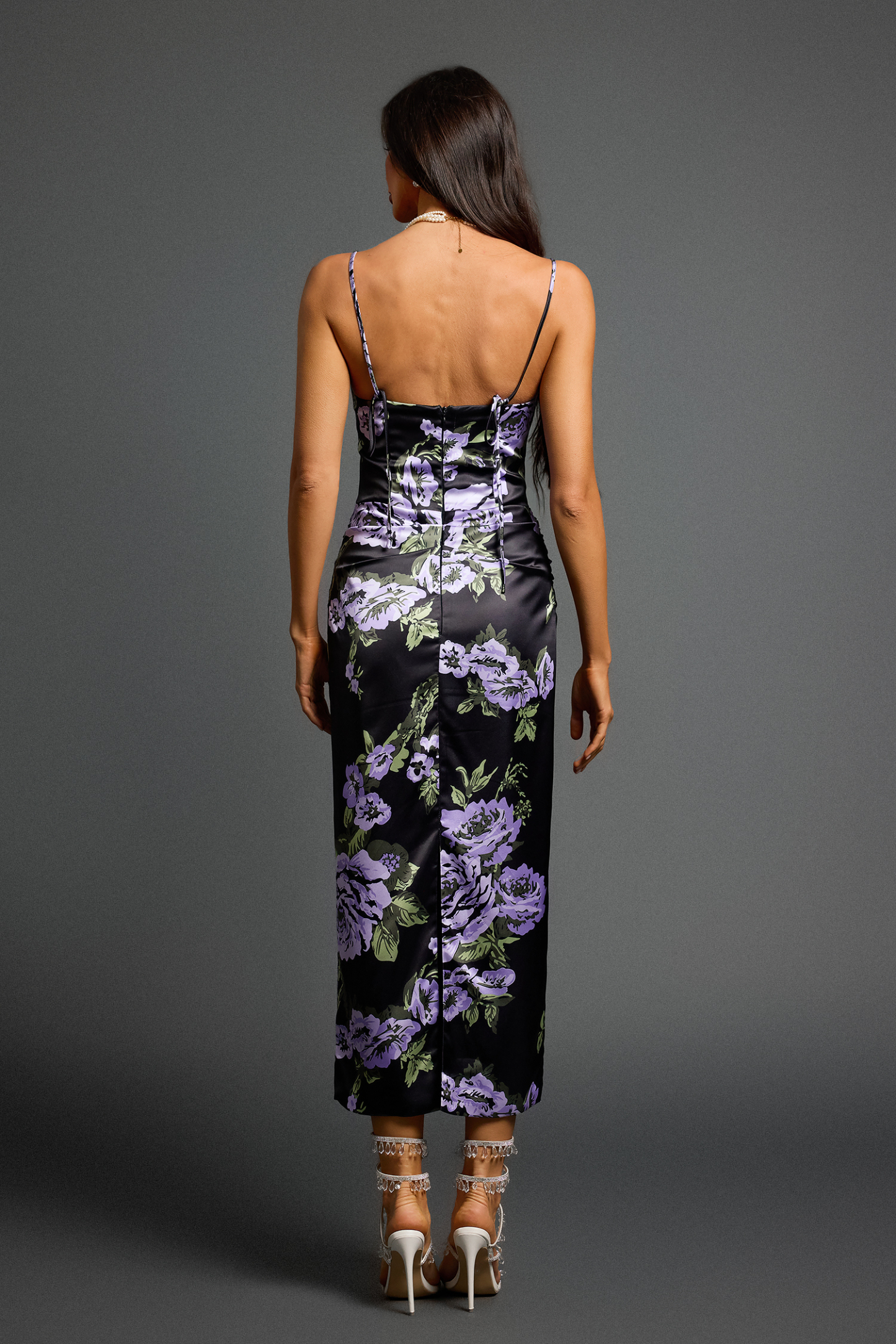Kerry Sleeveless Flowers Slim Midi Dress