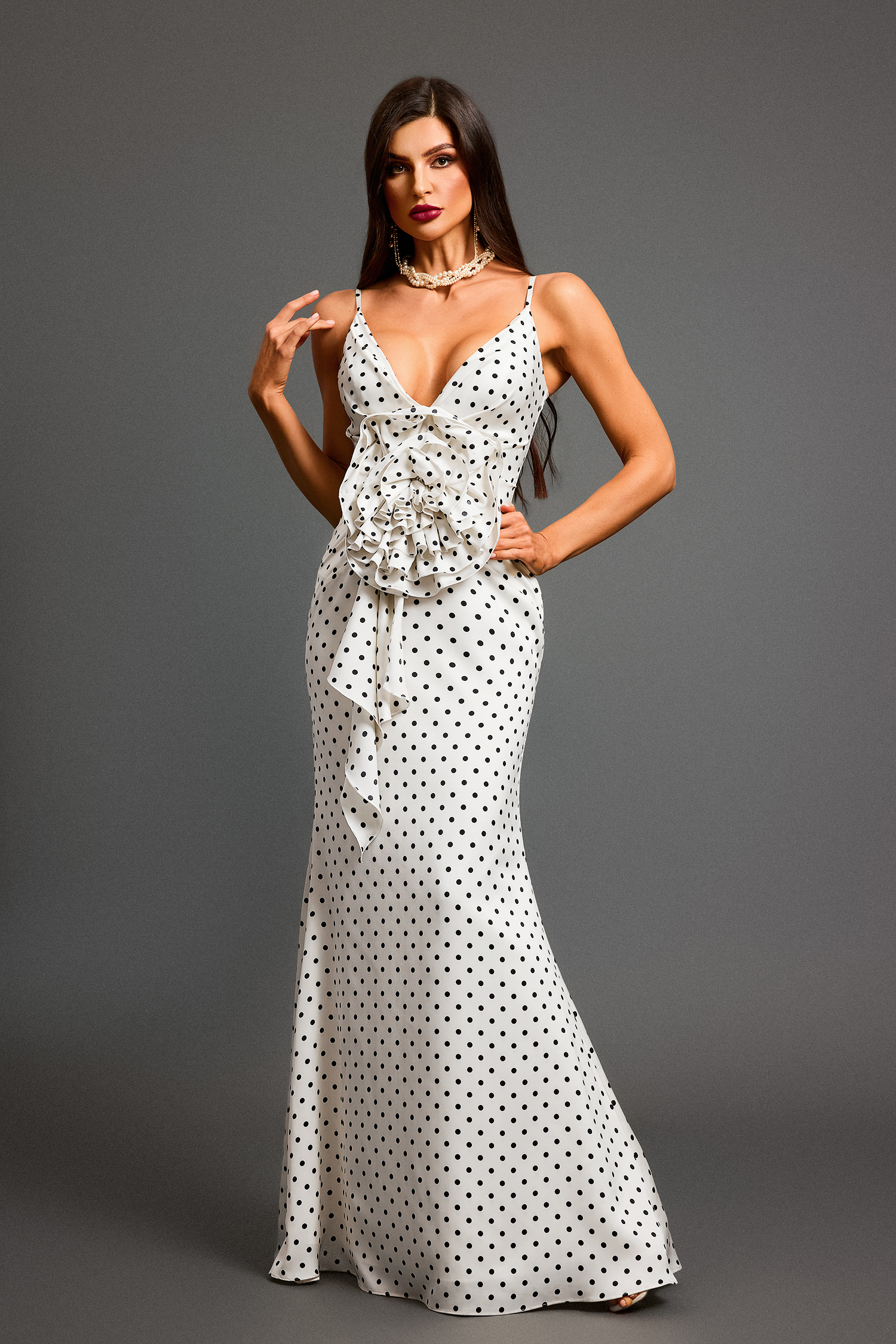 Samala Sleeveless V-neck Flowers Maxi Dress