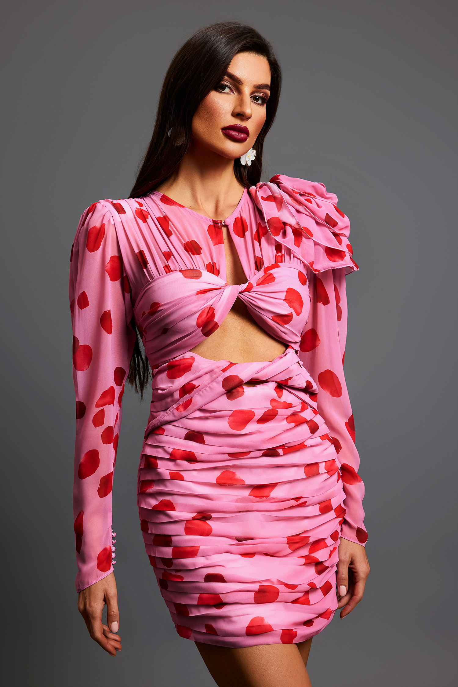 Eren Cut Out Printed Mini Dress