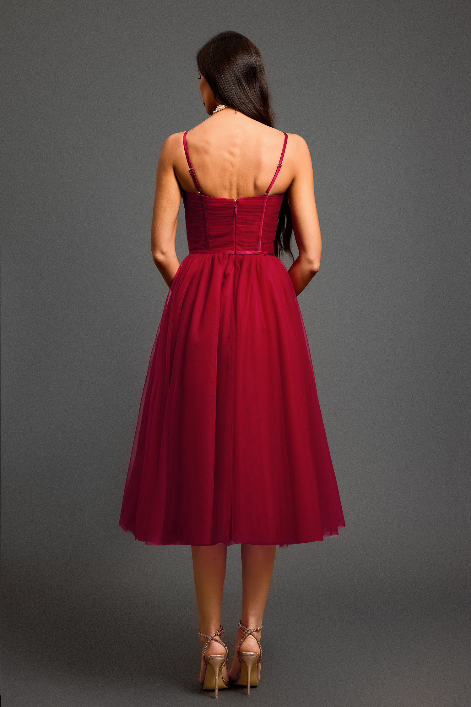 Nani Sleeveless V-Neck Backless Midi Dress