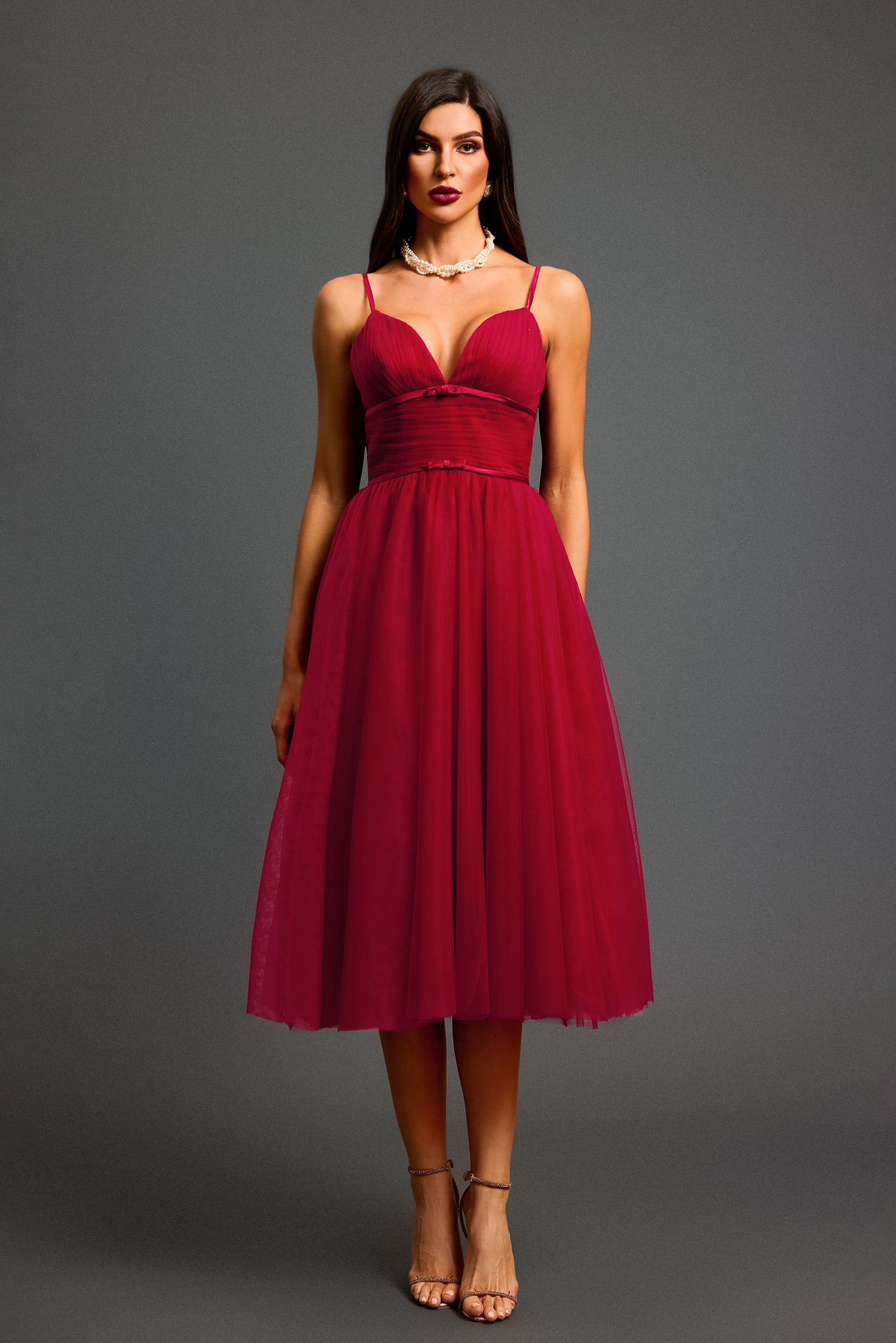 Nani Sleeveless V-Neck Backless Midi Dress