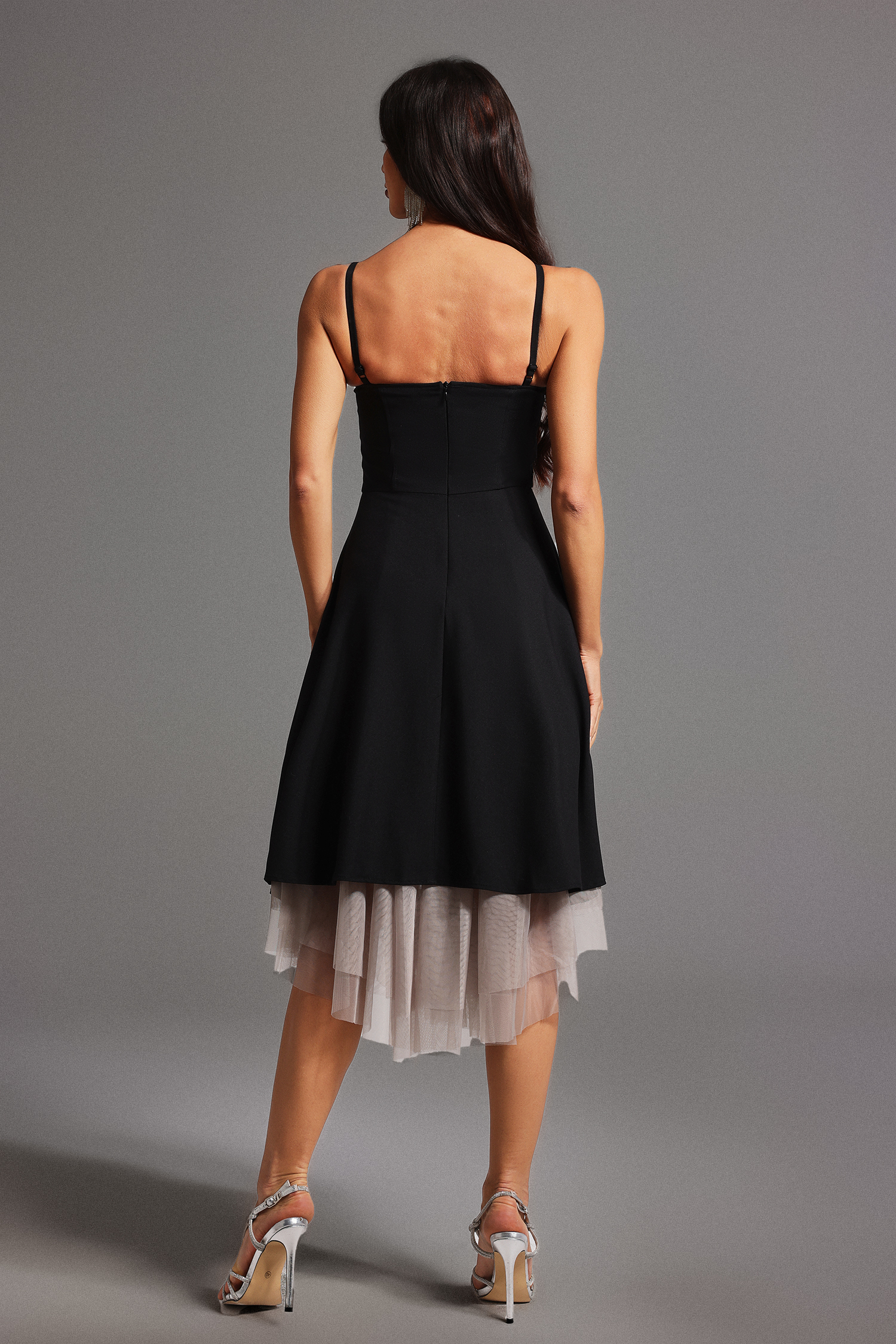 Jolie Sleeveless Bow Flounce Mini Dress