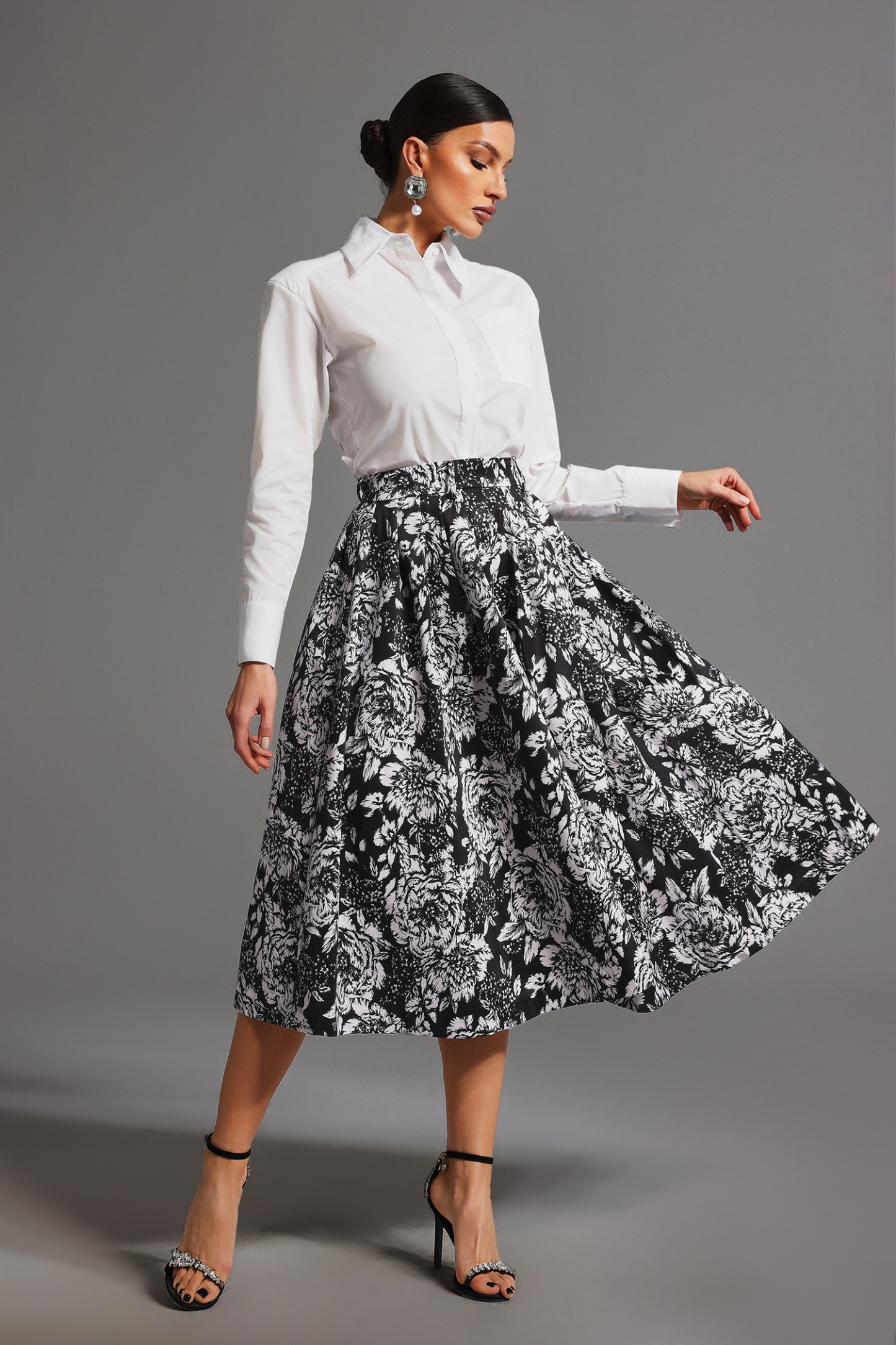 Zuly Sleeveless Printing Mini Skirt