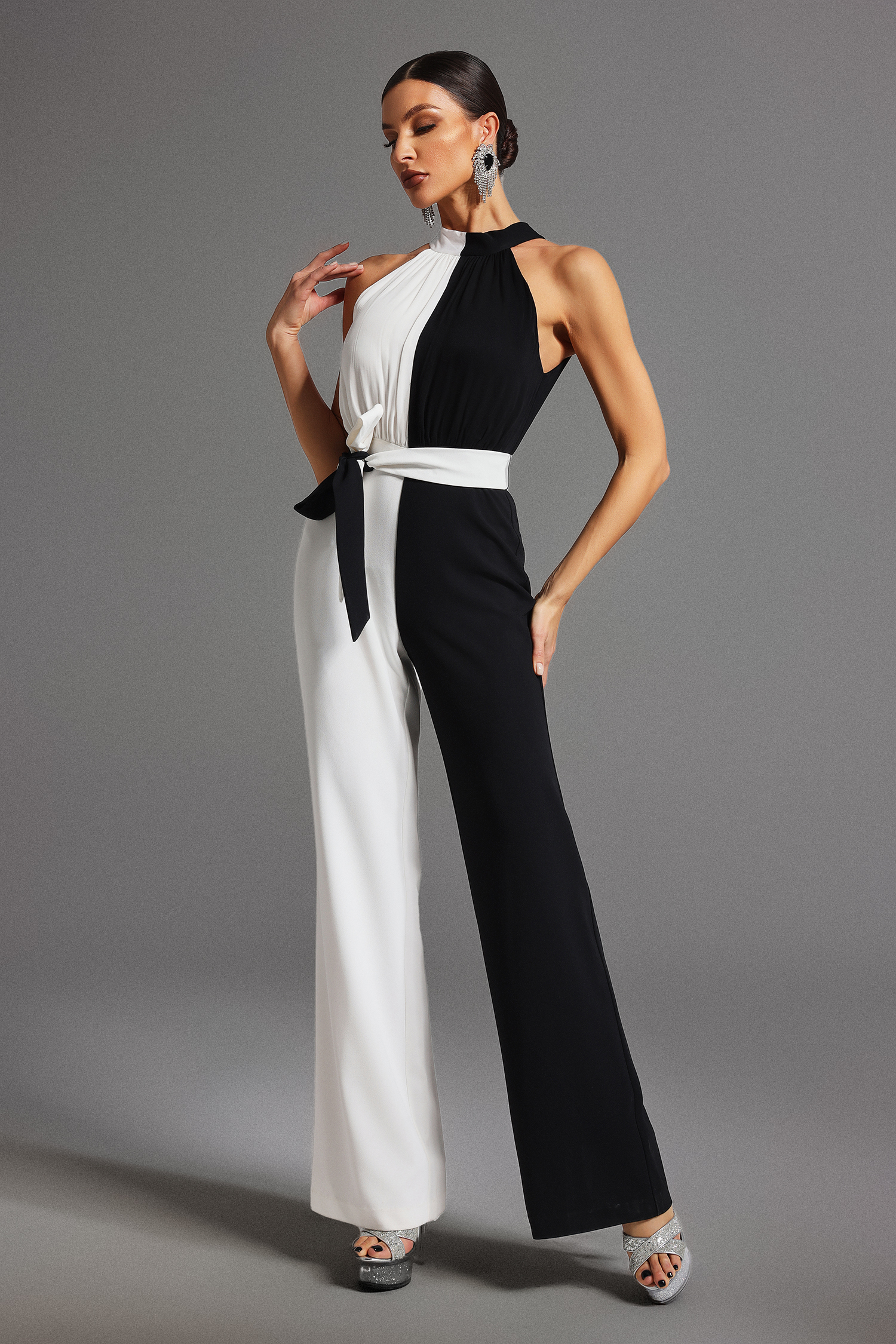 Suky Sleeveless Fold Maxi Jumpsuit