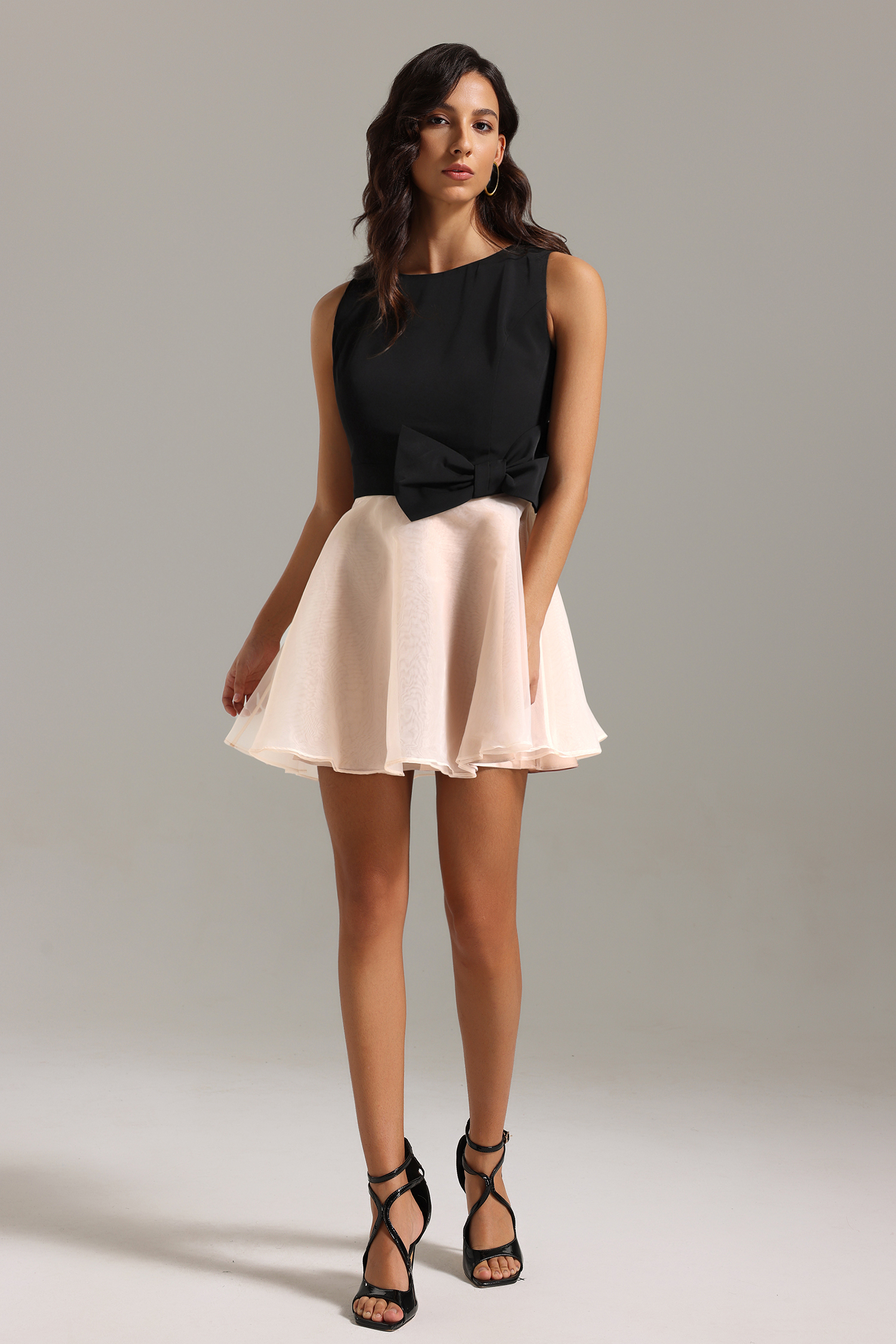 Mistrsa Sleeveless Bowknot Mini Dress