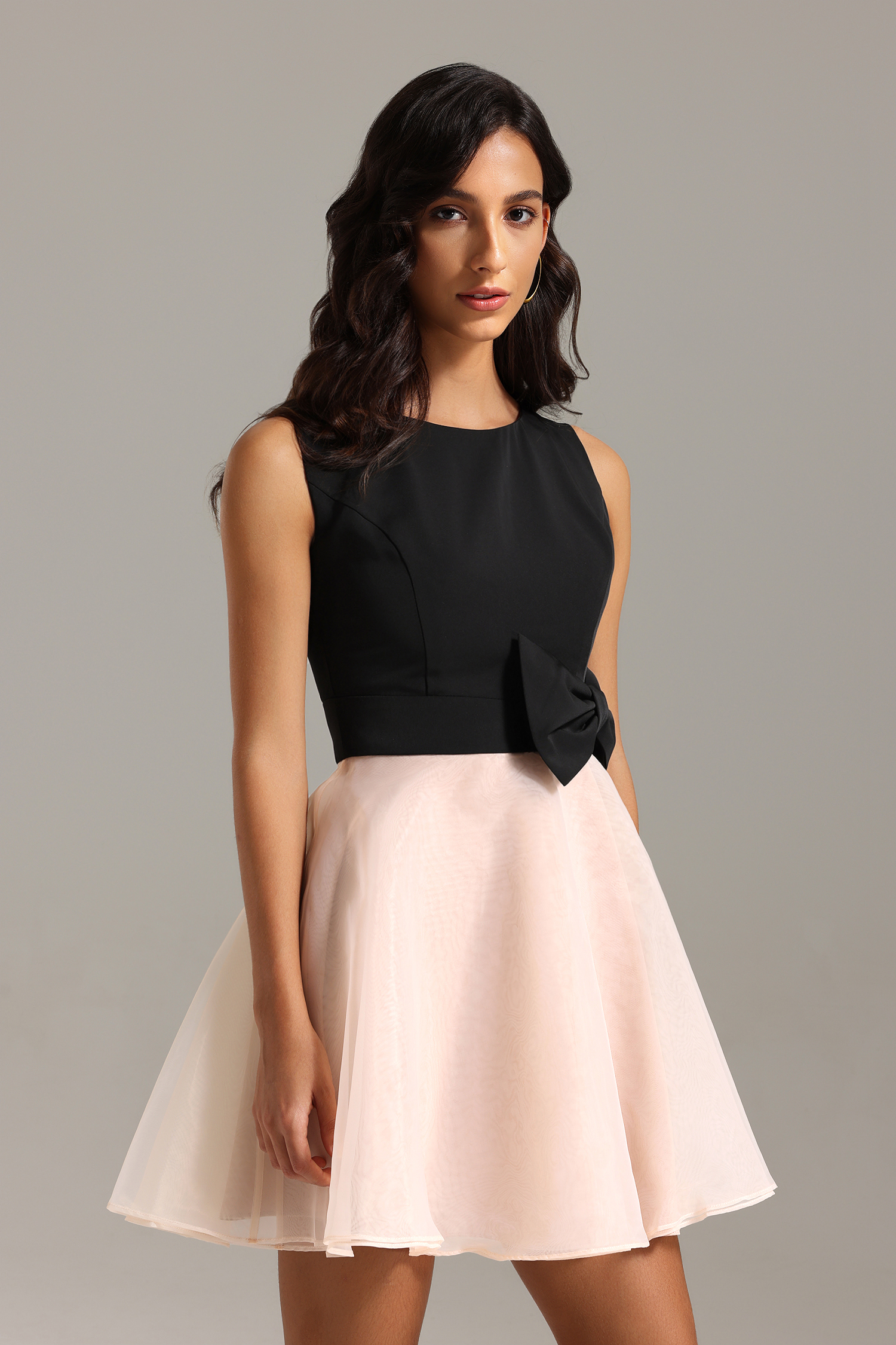 Mistrsa Sleeveless Bowknot Mini Dress