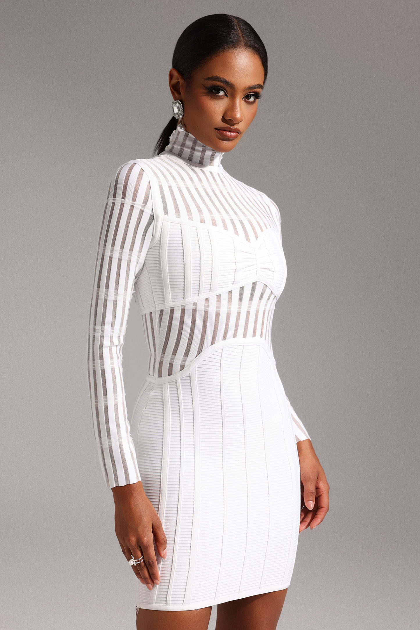 Kalene Long Sleeve Choker Bandage Mini Dress