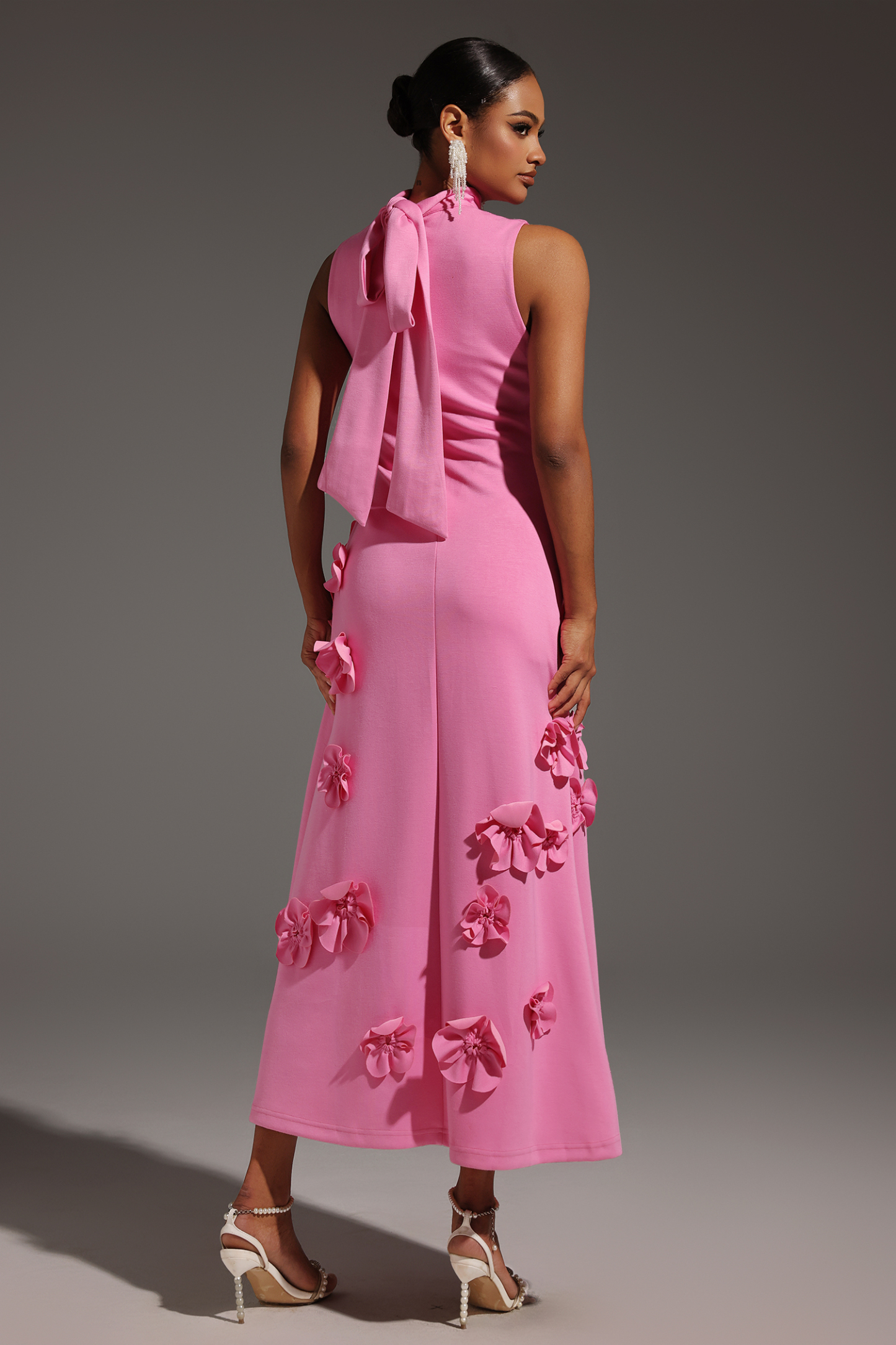 Kandiss Sleeveless Flowers Maxi Dress
