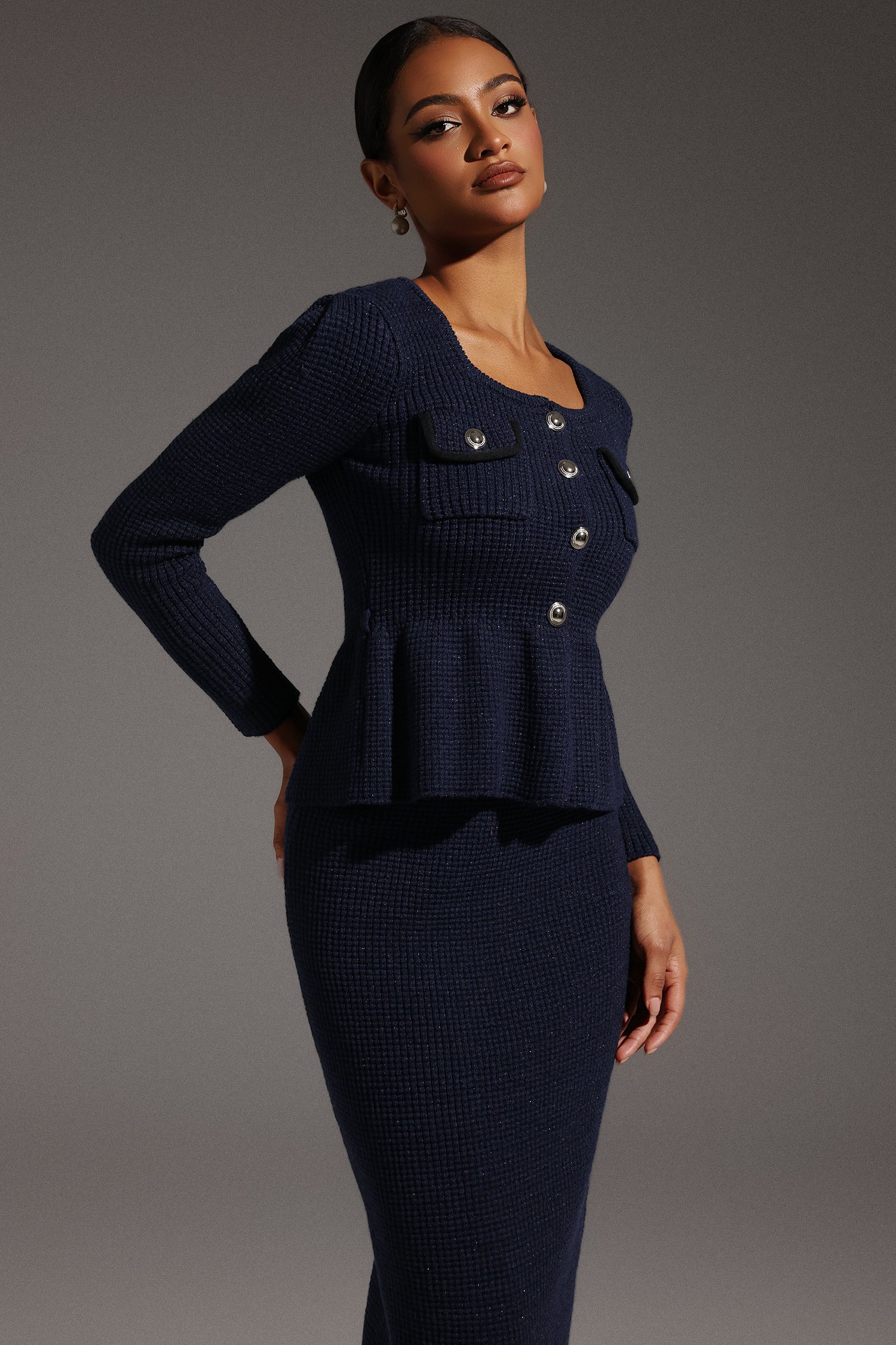 Hayden Square Collar Fishtail Maxi Dress