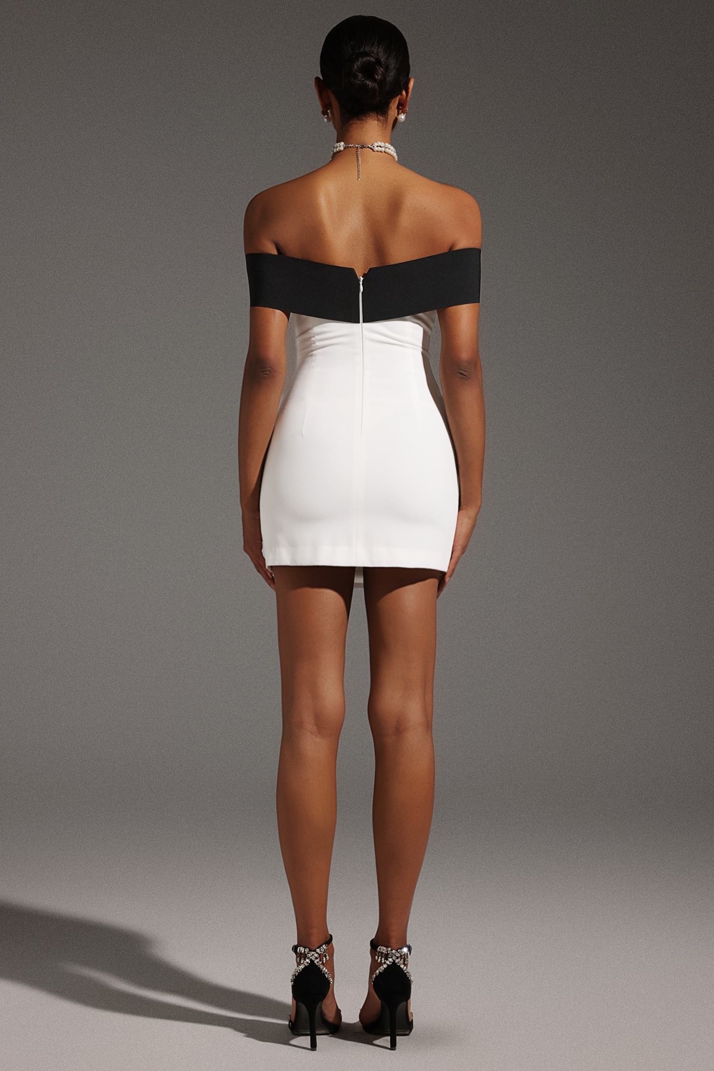 Devere Straight Shoulder Bow Mini Dress