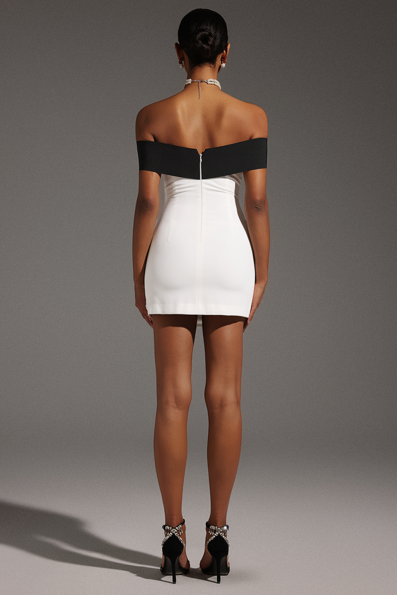 Devere Straight Shoulder Bow Mini Dress