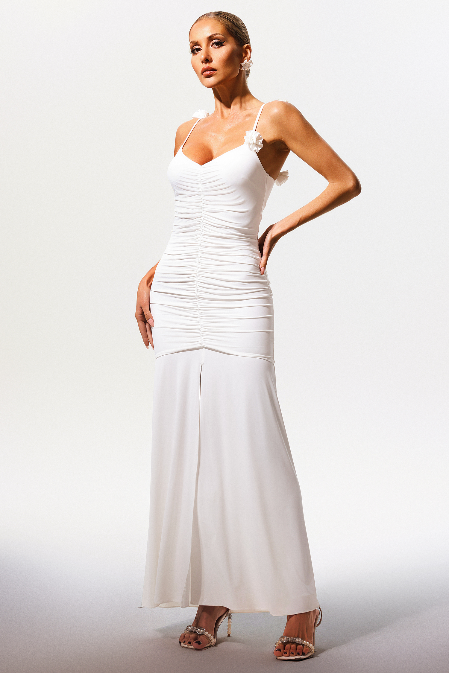 Louxia Sleeveless V-Neck Slit Backless Maxi Dress