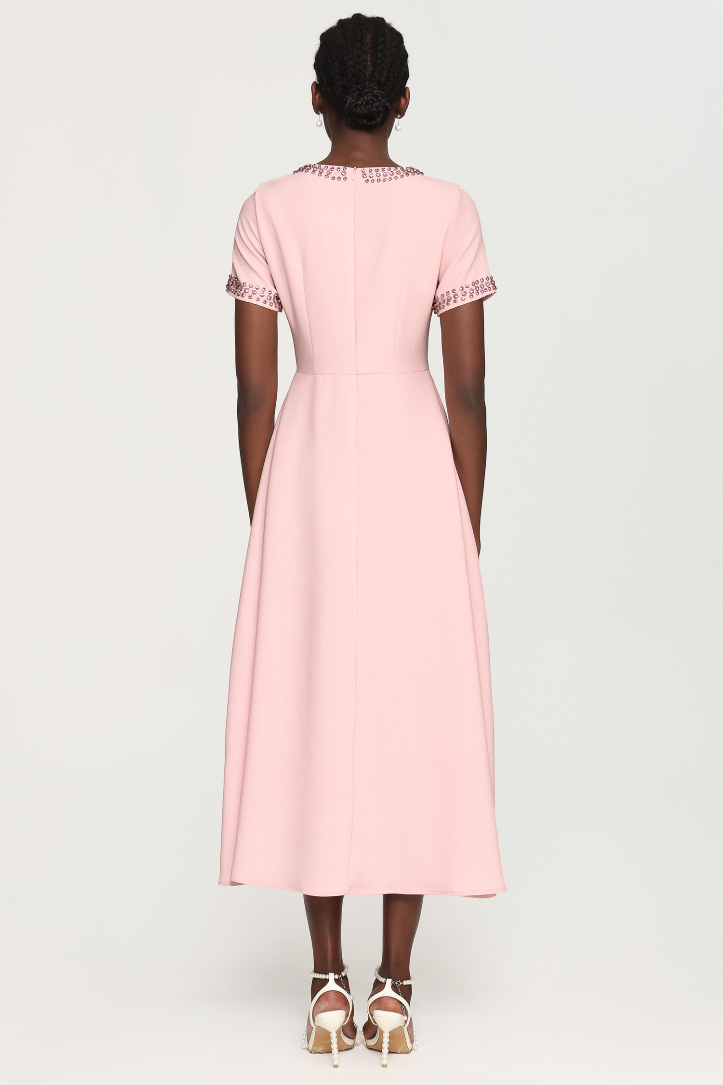 Xerca Short Sleeve Diamond Bow Maxi Dress