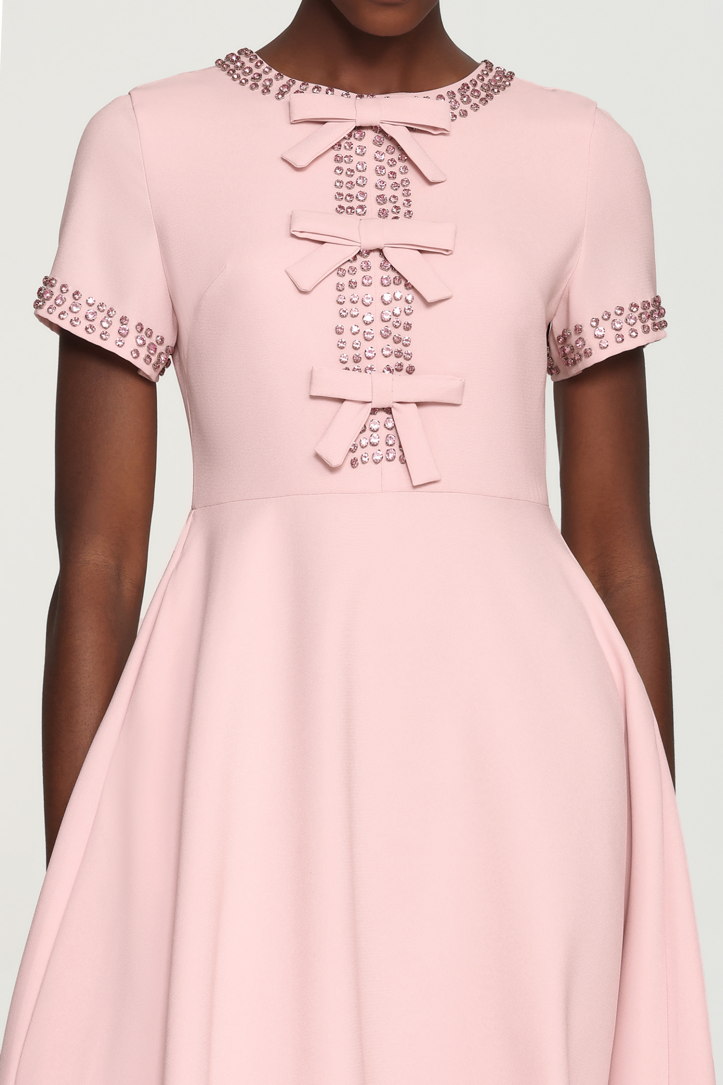 Xerca Short Sleeve Diamond Bow Maxi Dress