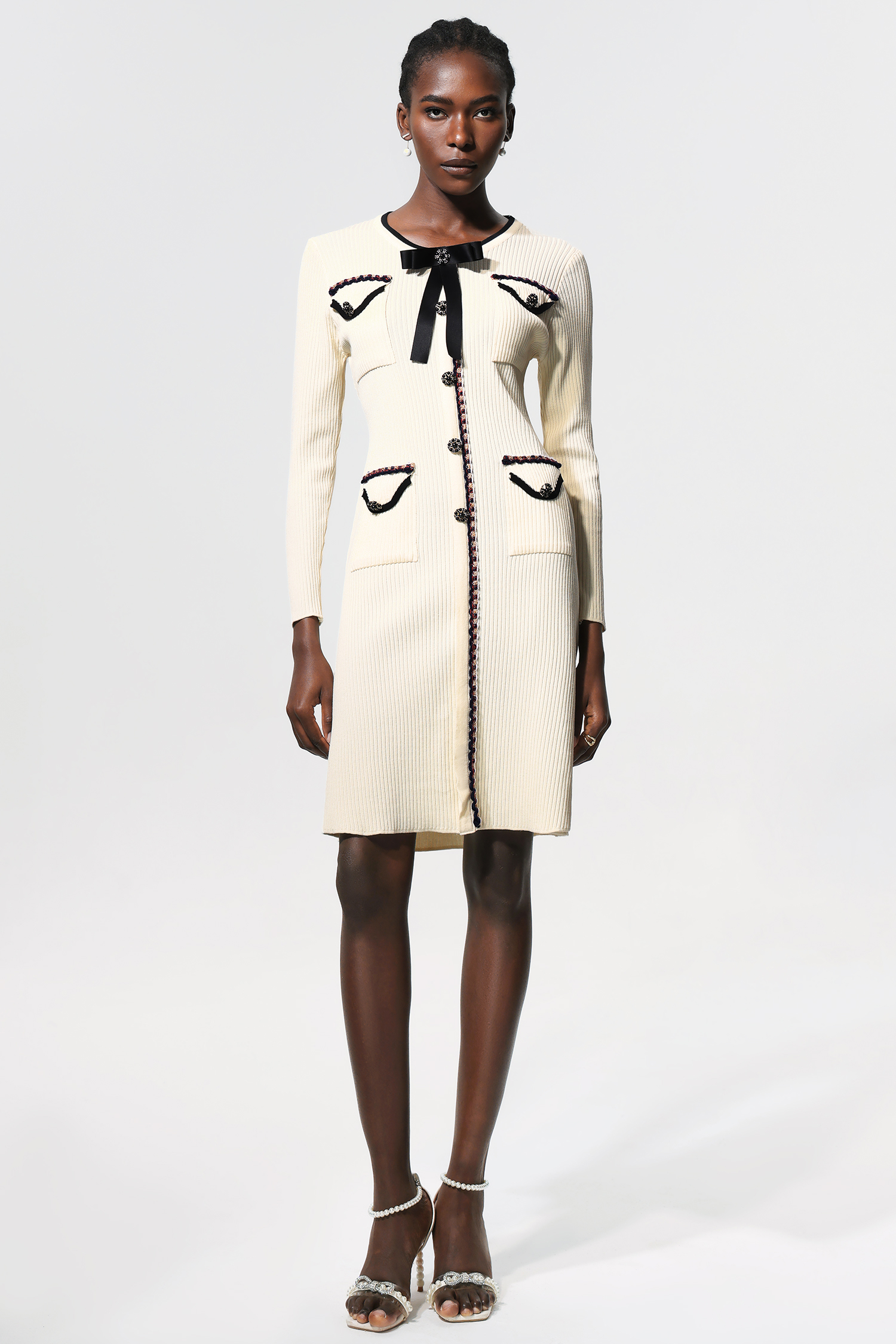 Janiyah Long Sleeves Bowknot Mini Dress