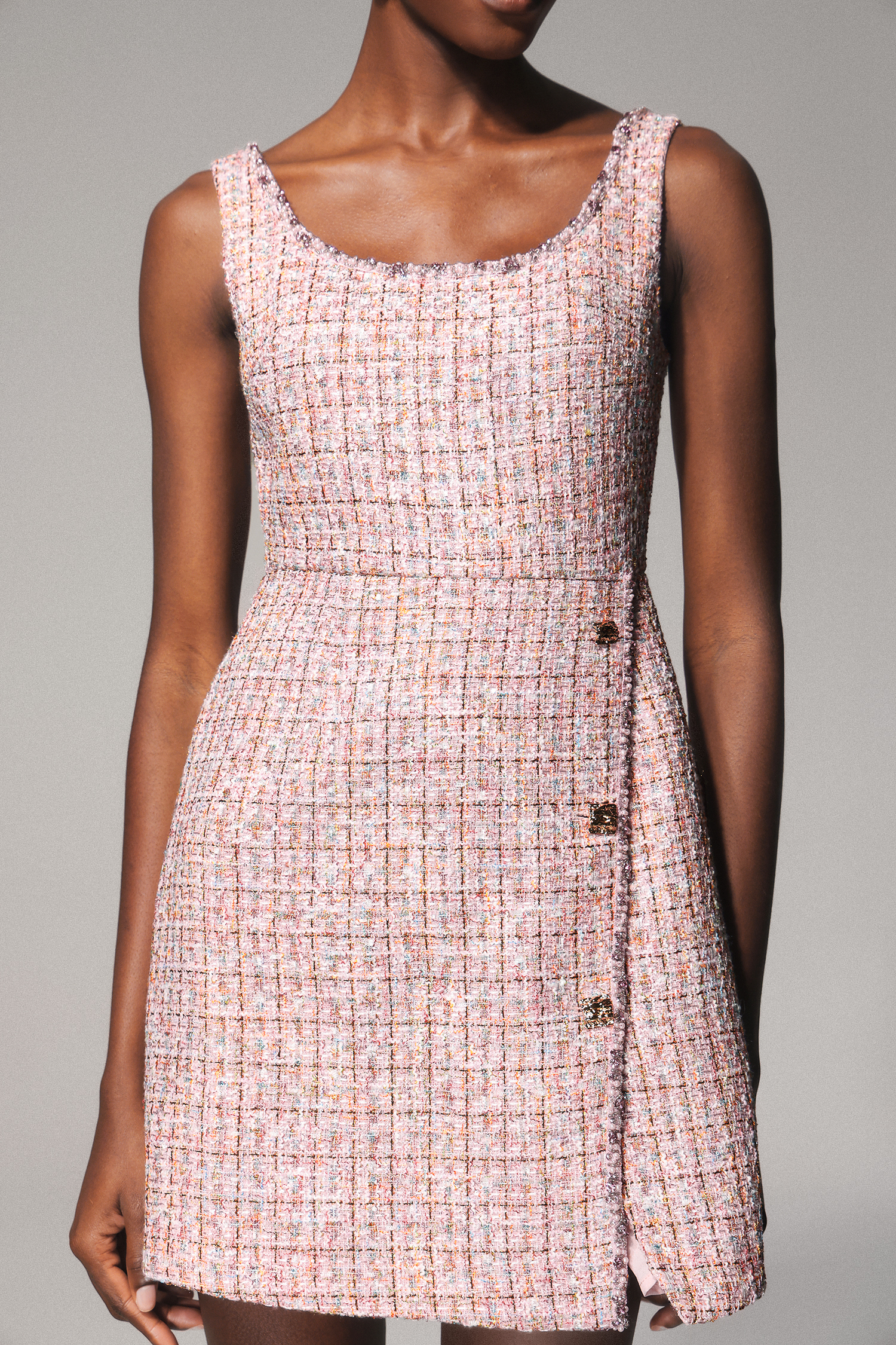 Lumo Sleeveless Diamond Slit Mini Dress
