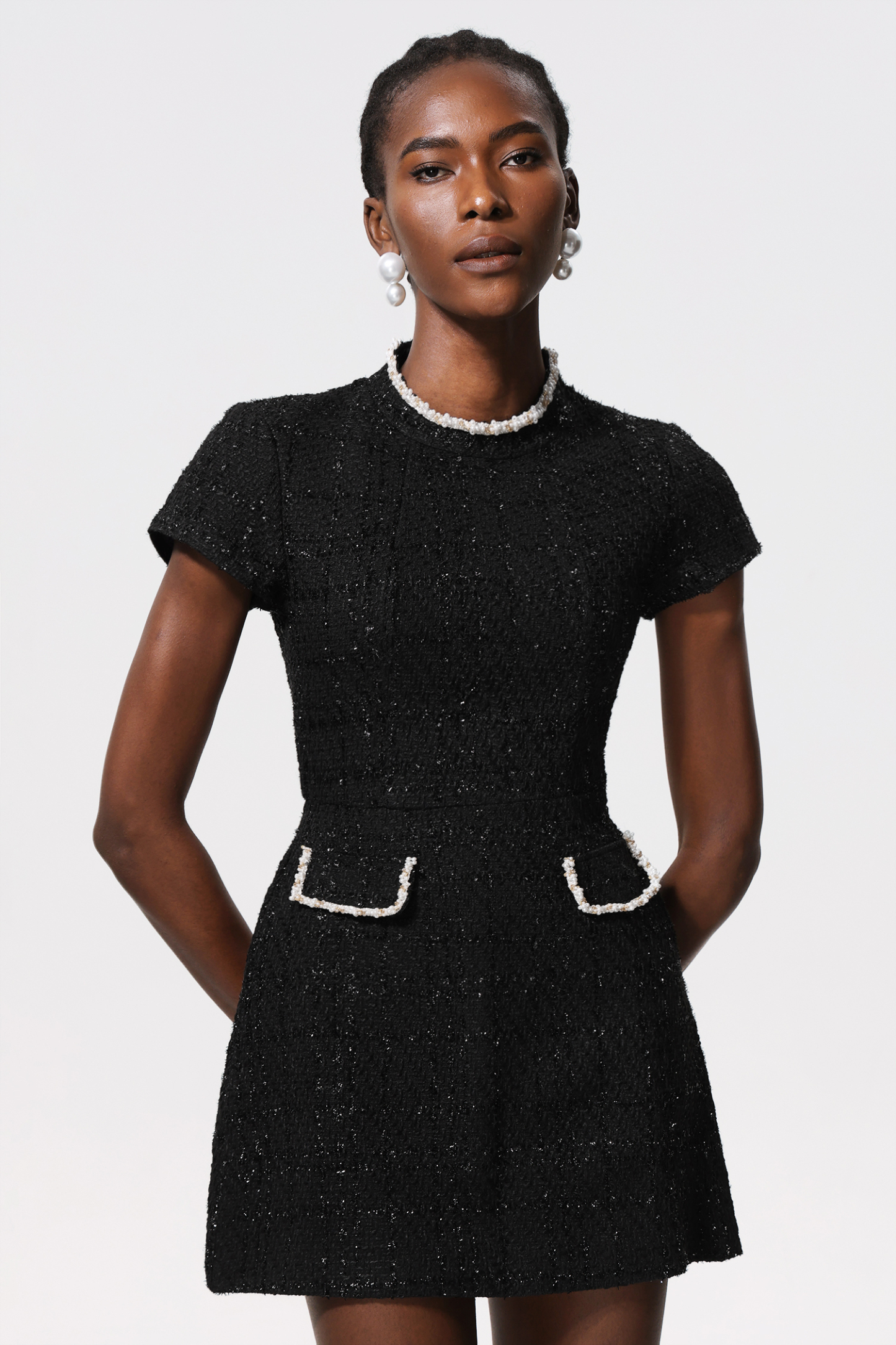 Quincy Short Sleeve Diamond Mini Dress