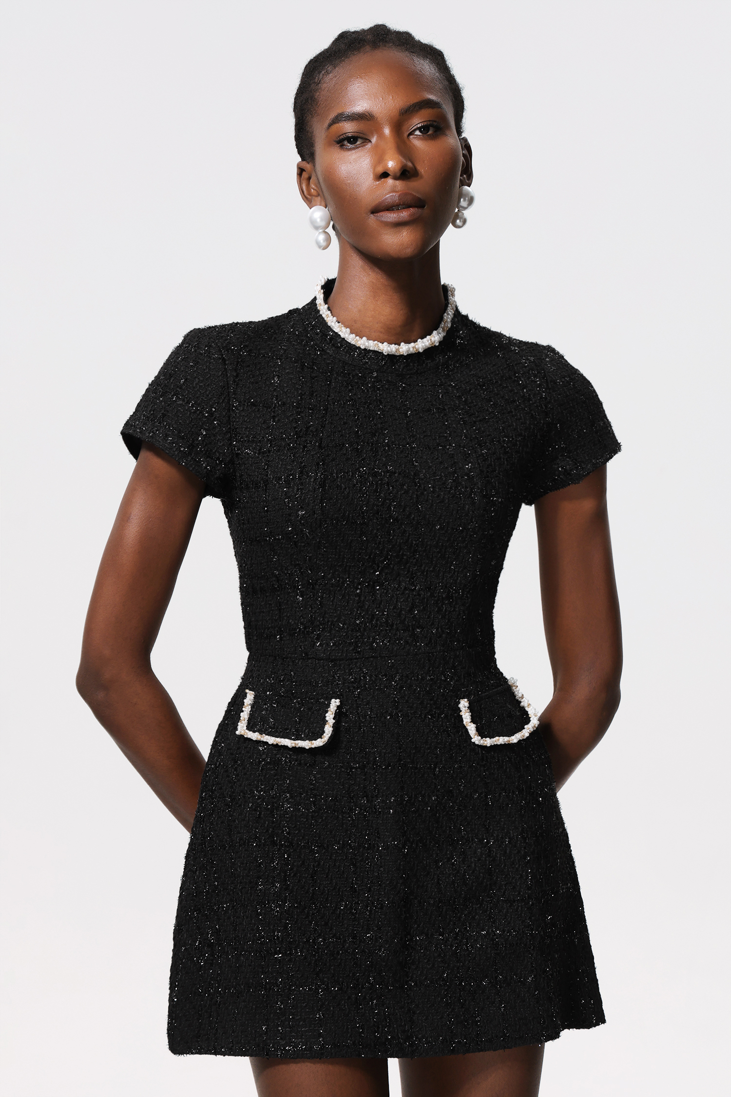 Quincy Short Sleeve Diamond Mini Dress
