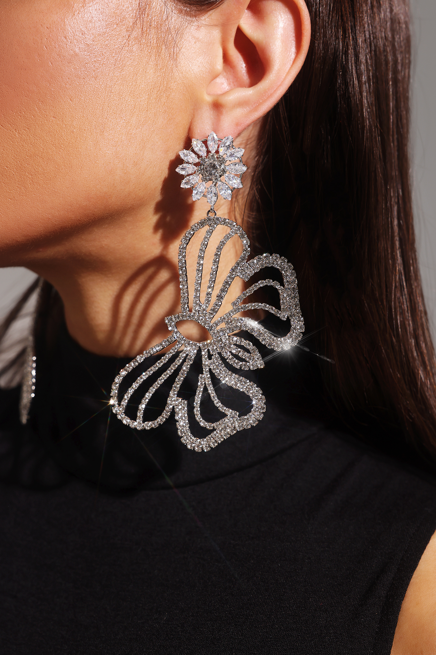 Kaia Butterfly Hollow Out Diamond Earrings