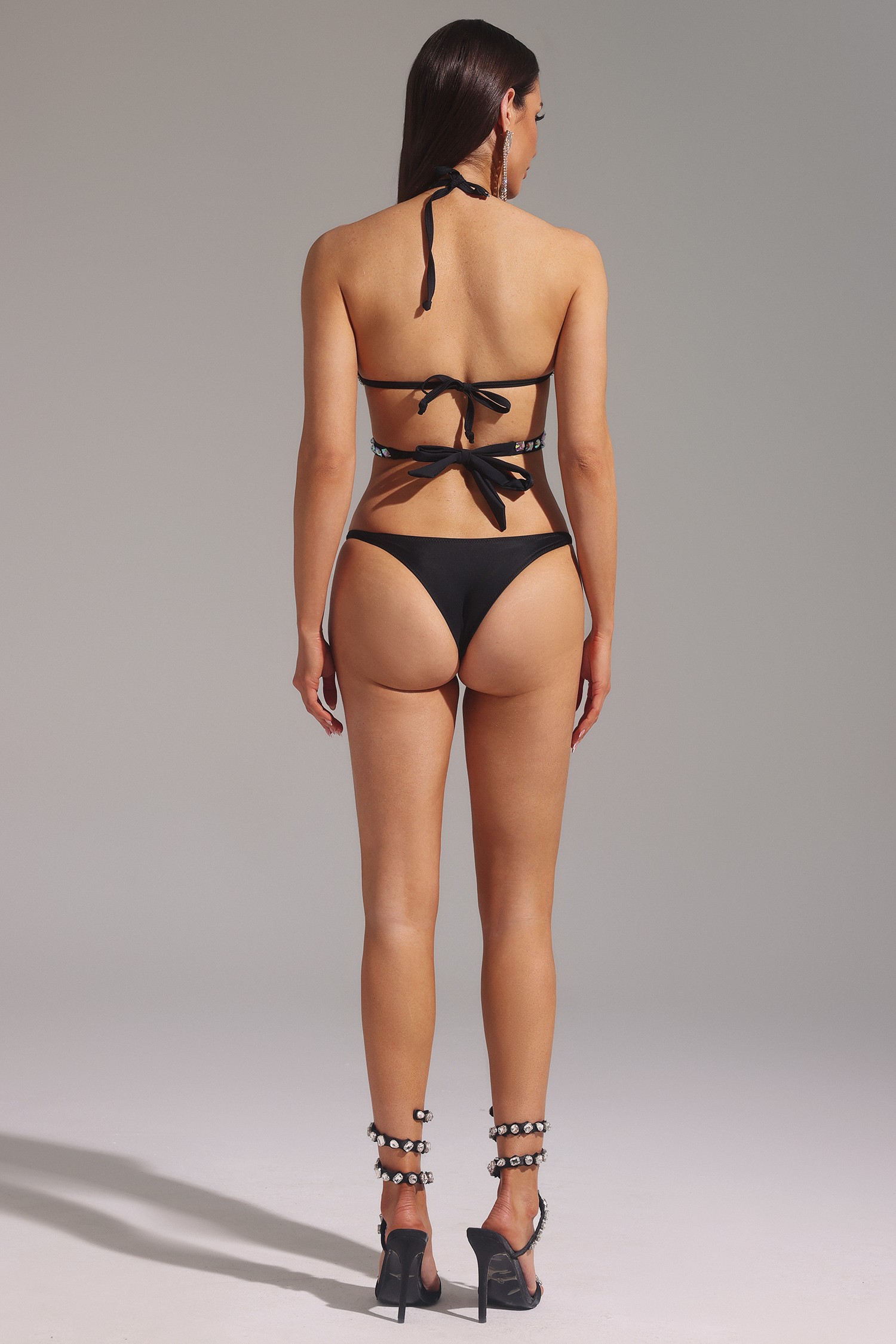 Ymmi Halter Diamond Hollow Out Mini Swimwear