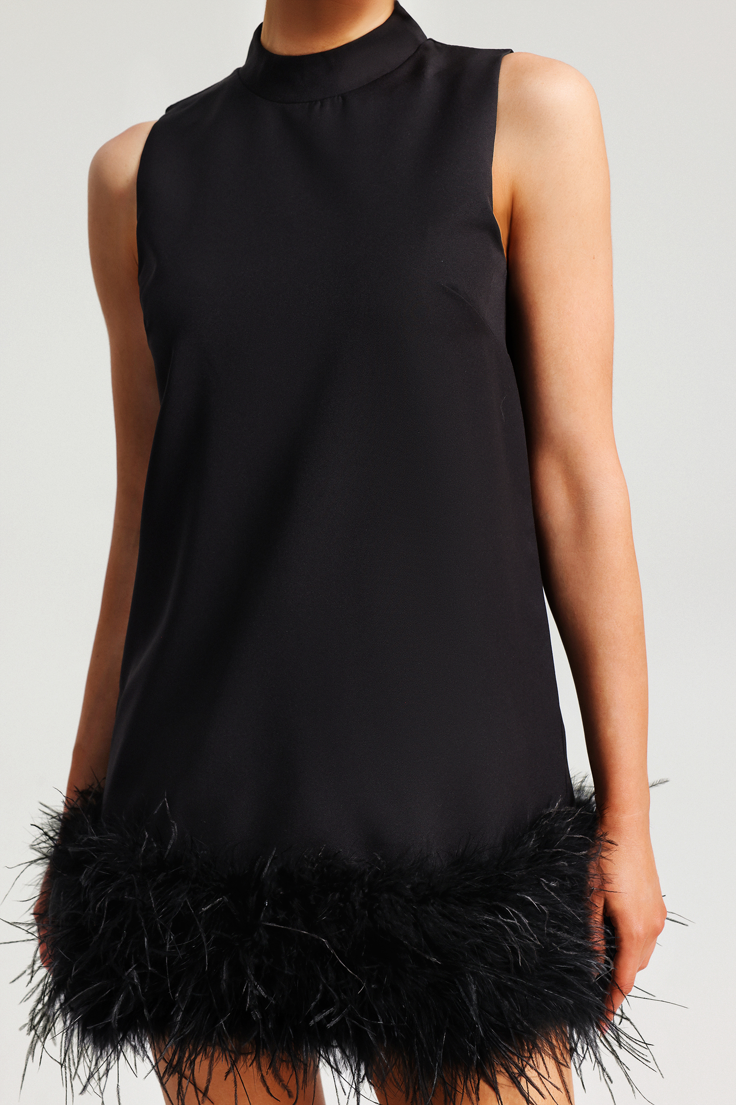 Felicity Sleeveless Feather Mini Dress