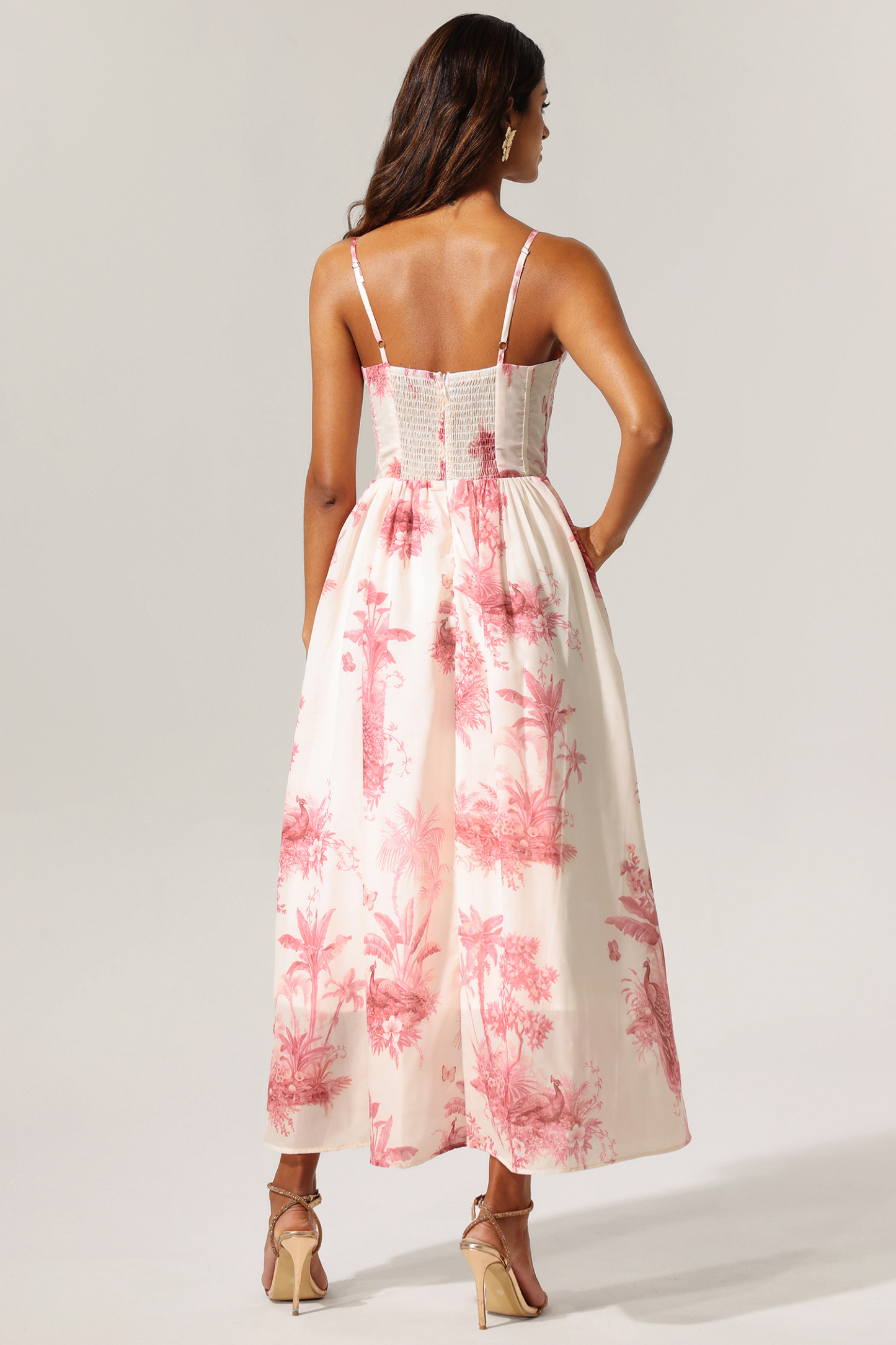 Lavender Floral Printed Sleeveless Maxi Dress