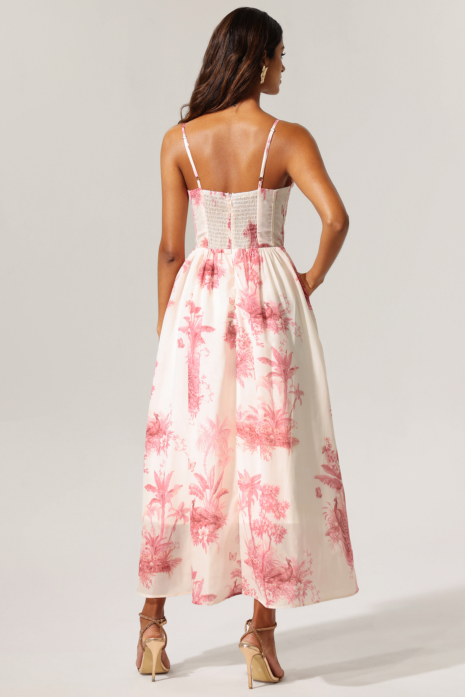 Lavender Floral Printed Sleeveless Maxi Dress