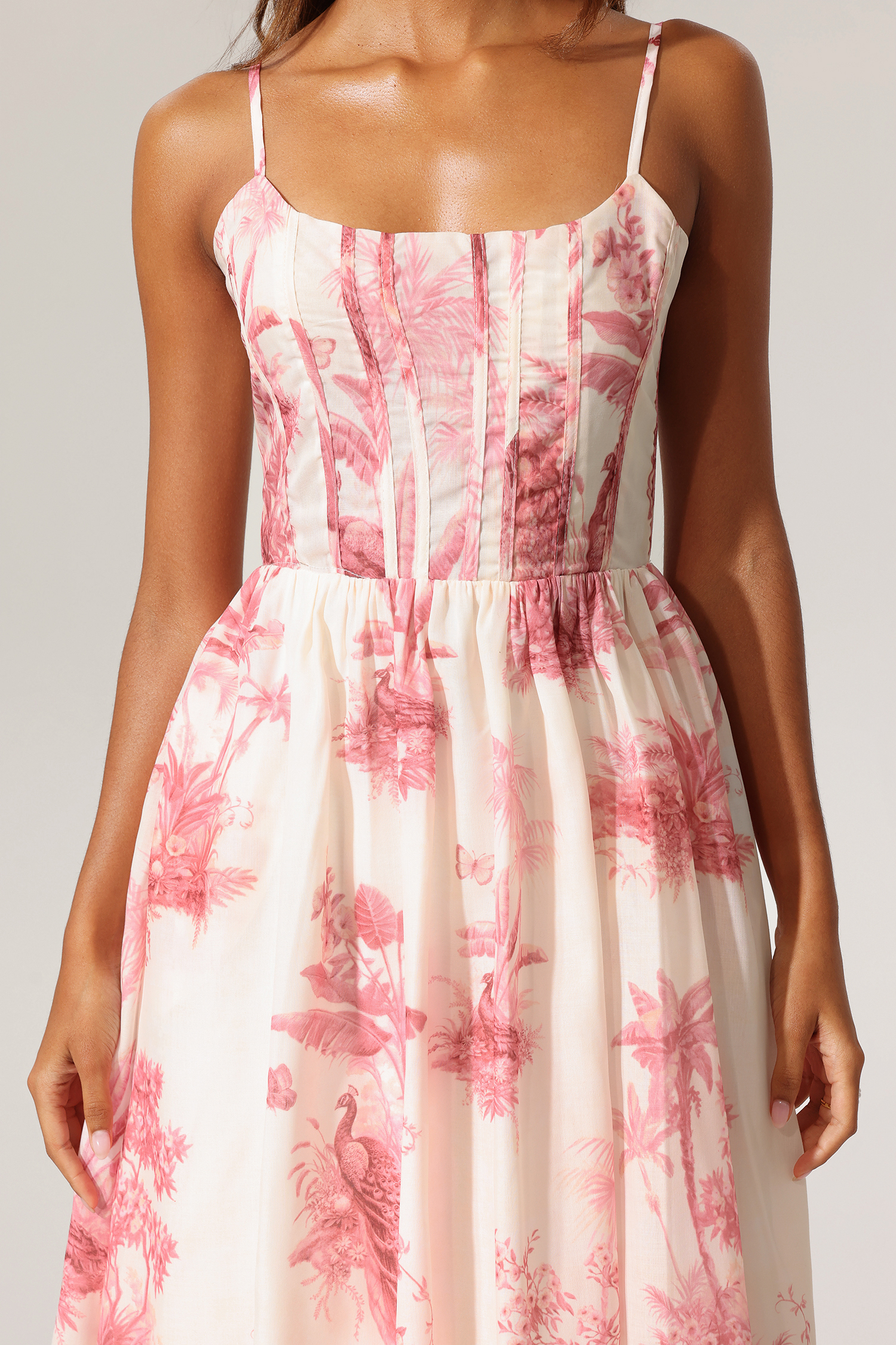 Lavender Floral Printed Sleeveless Maxi Dress