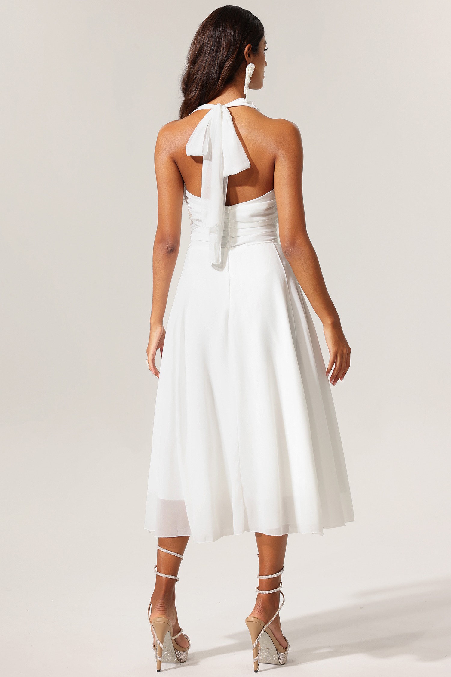 Dellis Deep-V Sleeveless Maxi Dress