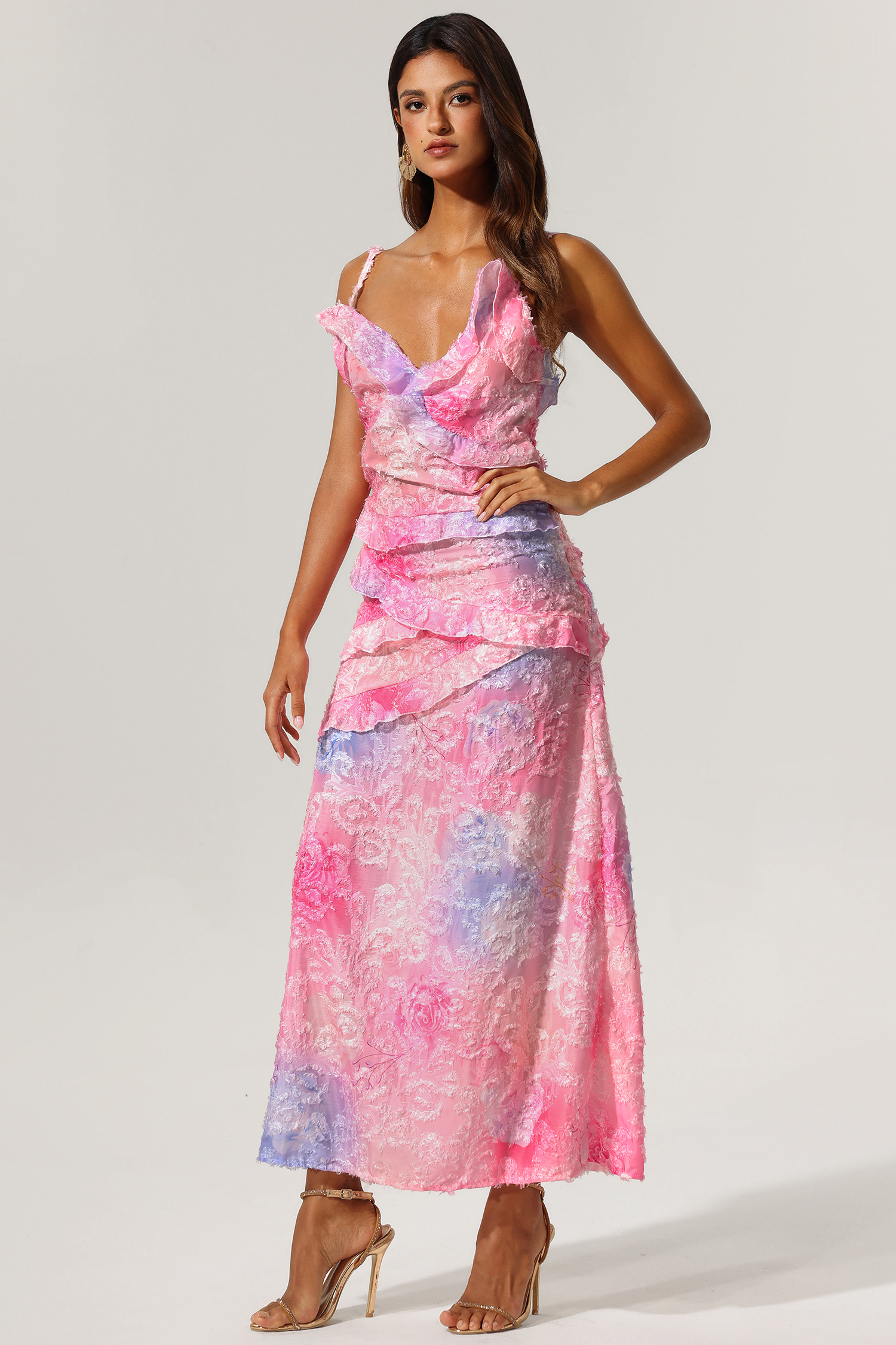 Gunnhild Printed Ruffled Maxi Dress