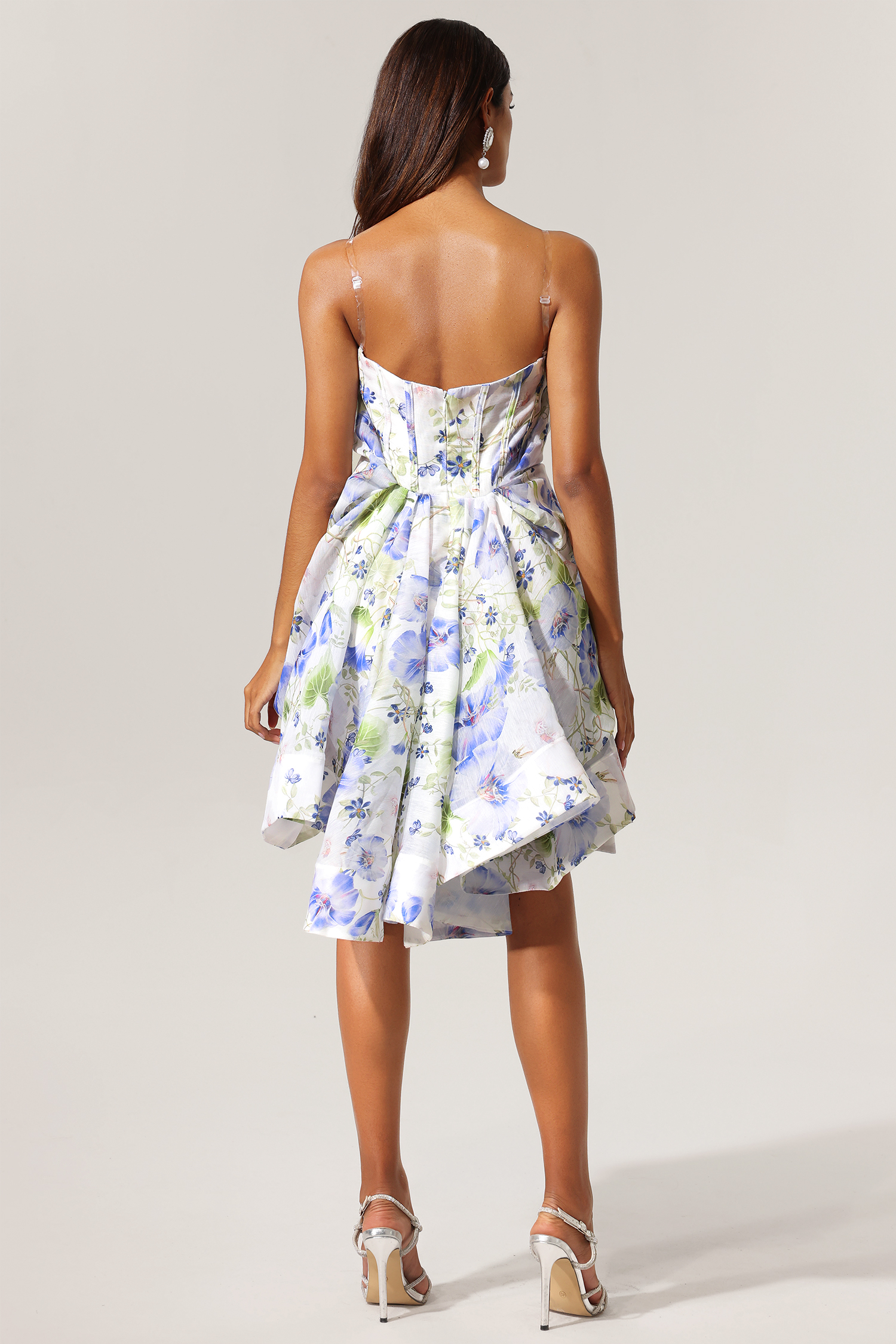 Wilma Sleeveless Floral Printed Asymmetric Mini Dress