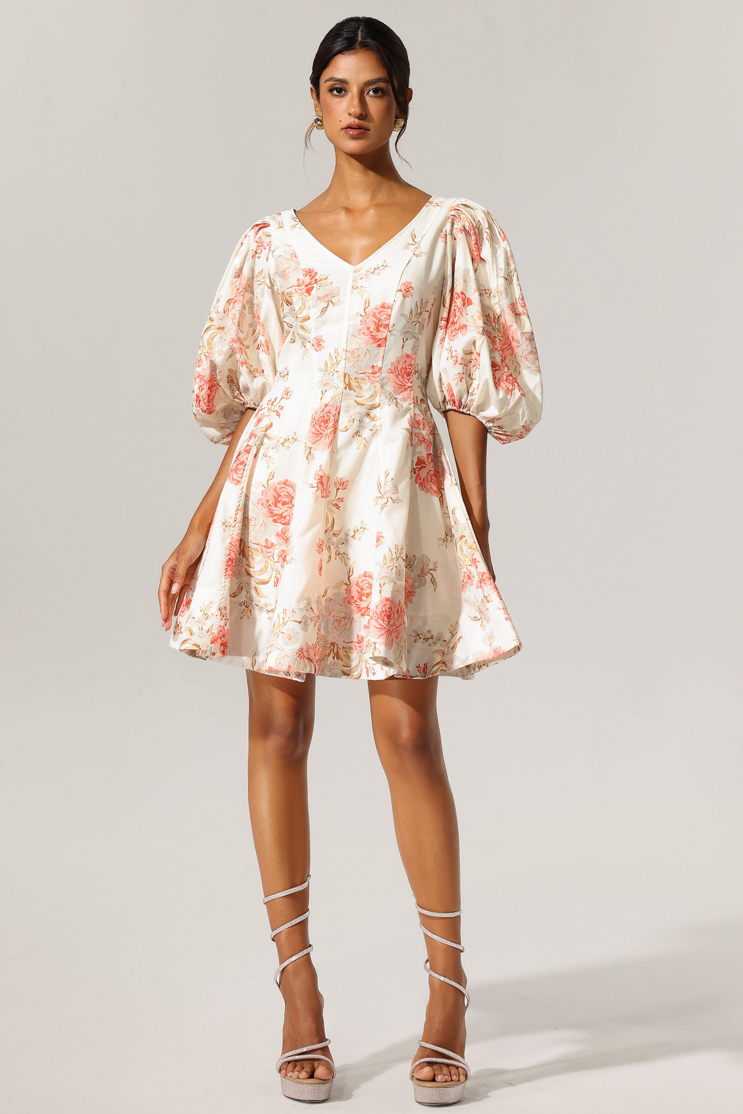 Egbert V-Neck Floral Printed Mini Dress