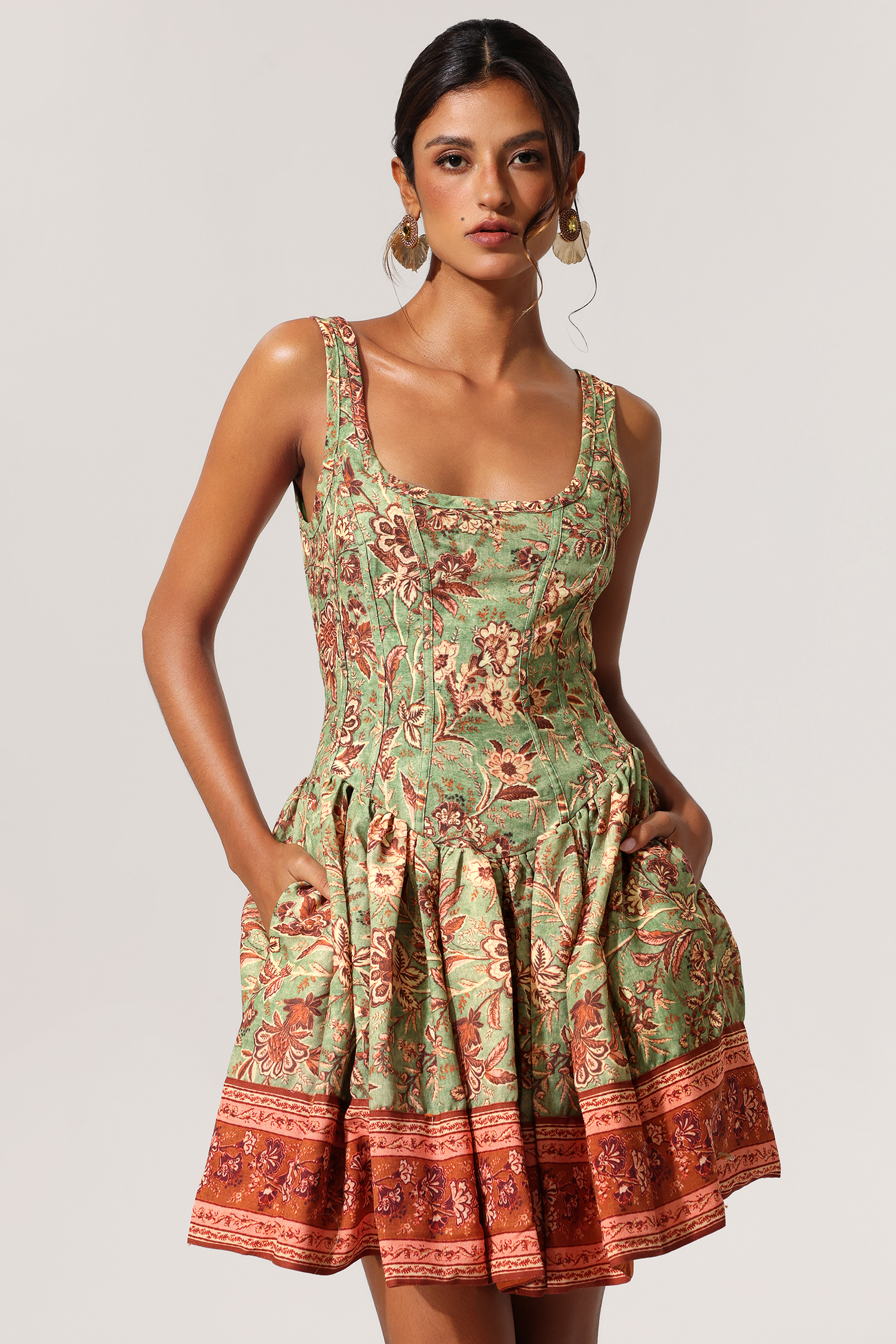 Kaylee Halter Floral Printed Mini Dress