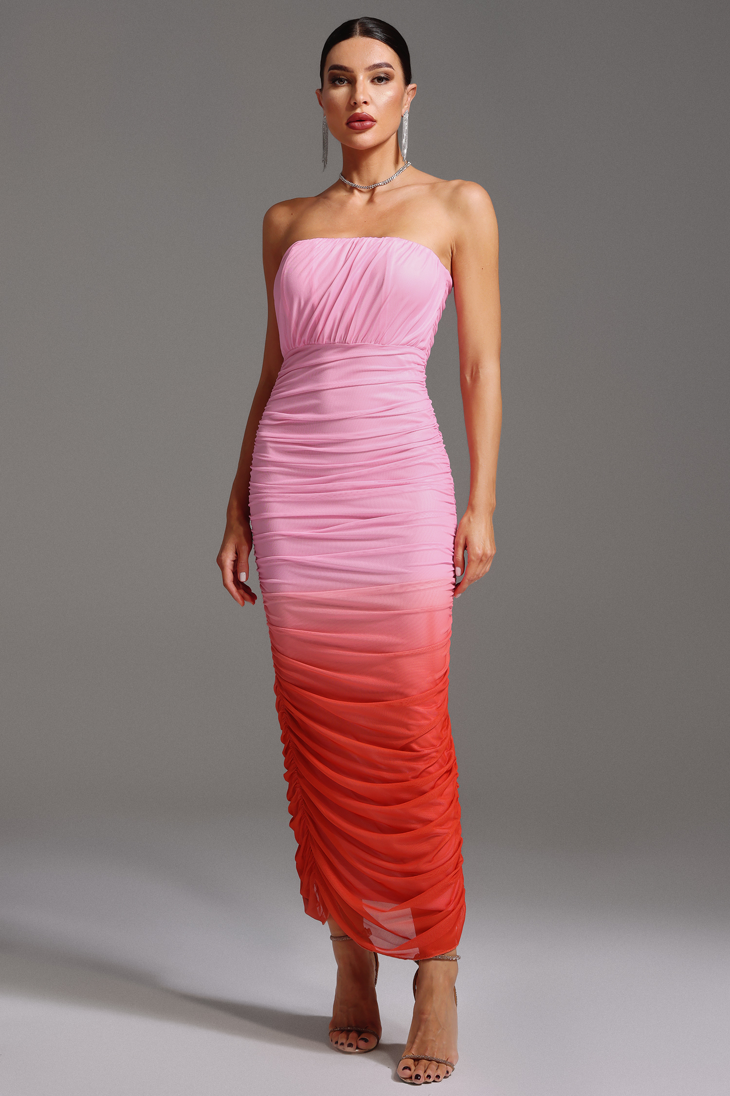 Tutti Sleeveless Gradient Fold Maxi Dress