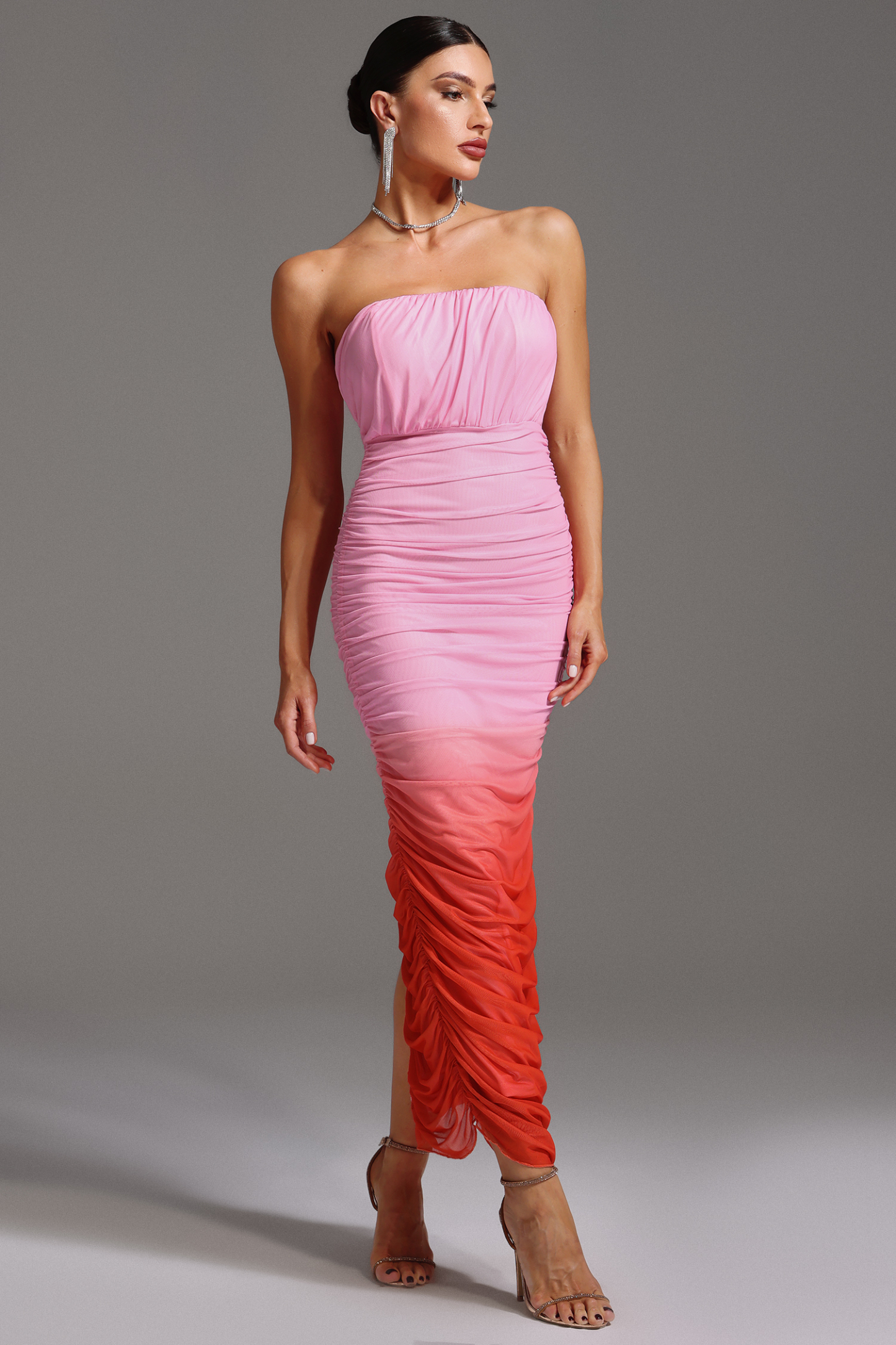 Tutti Sleeveless Gradient Fold Maxi Dress