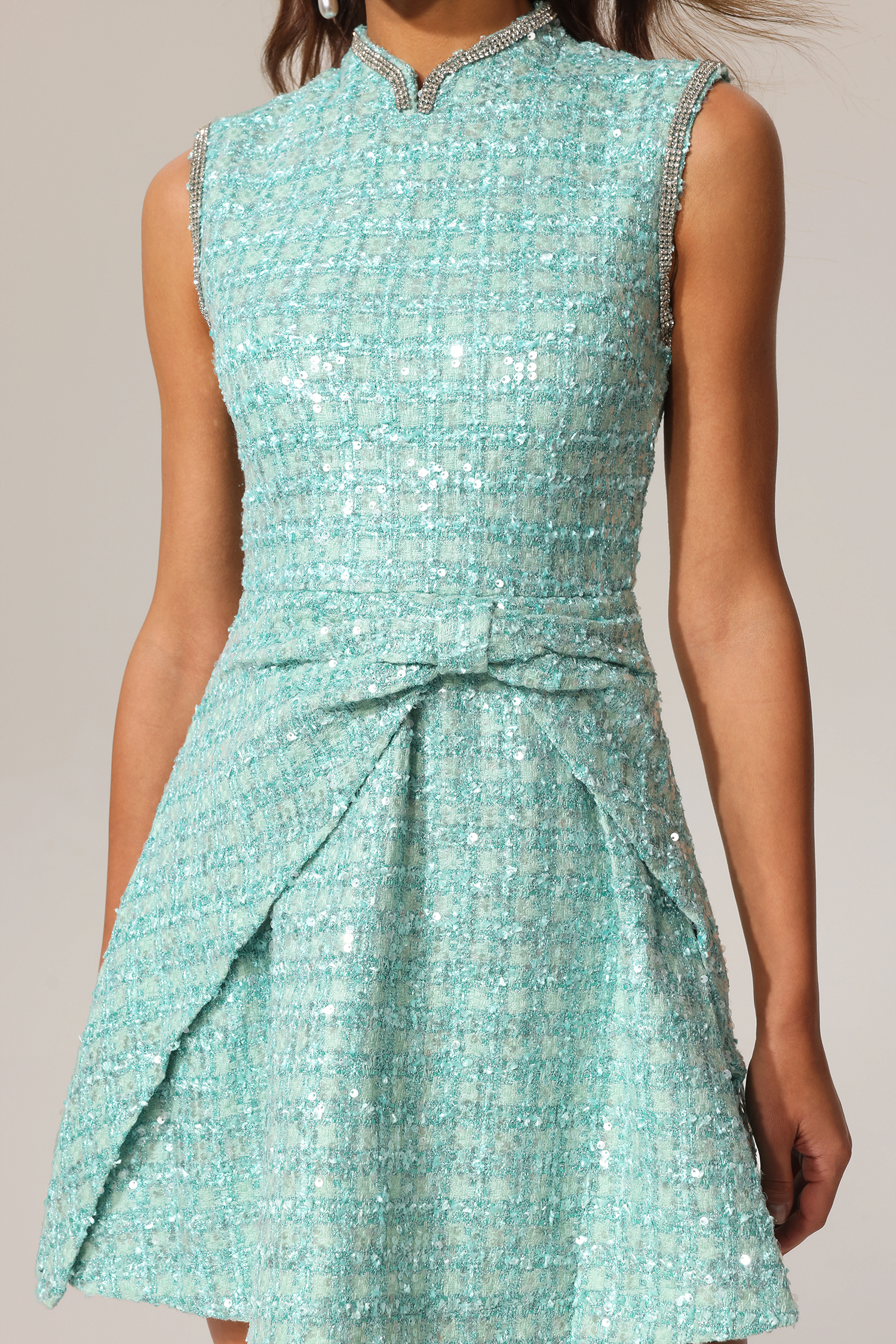 Lakei Sleeveless Diamond Bowknot Mini Dress