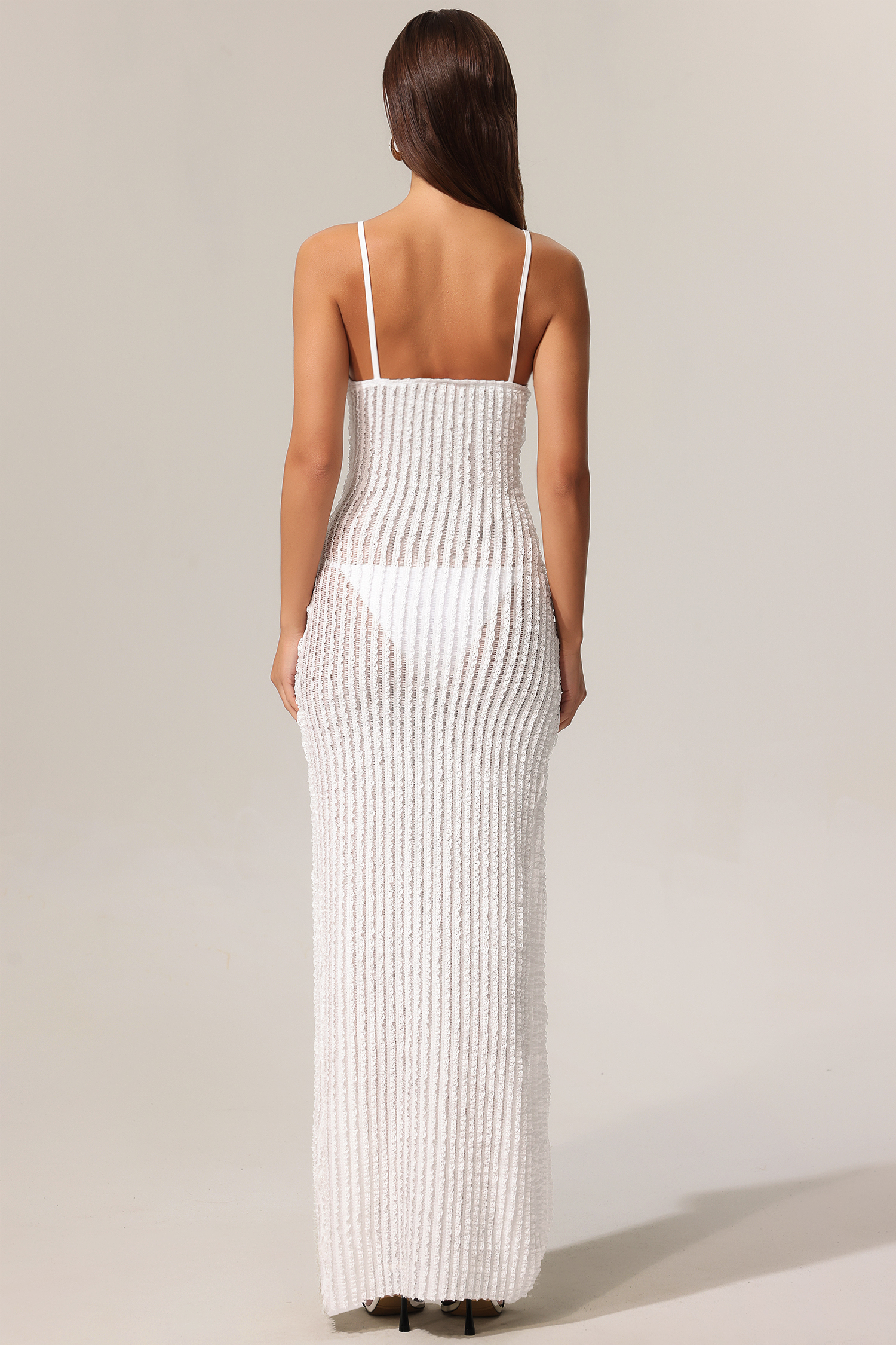 Xlyia Halter Hollow Out High Slit Maxi Dress